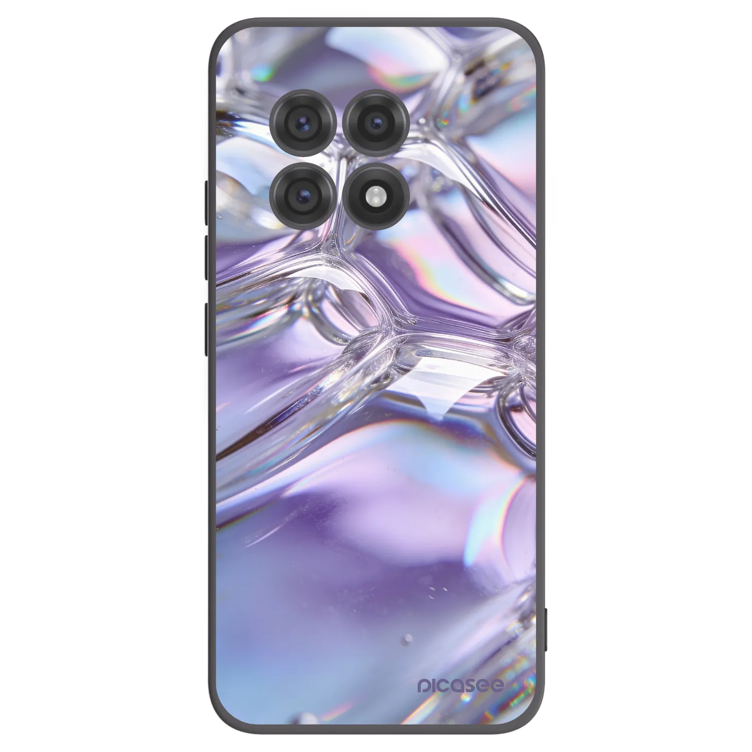 Picasee Μαύρη θήκη σιλικόνης για OnePlus 13R 5G - Iridescent bubbles