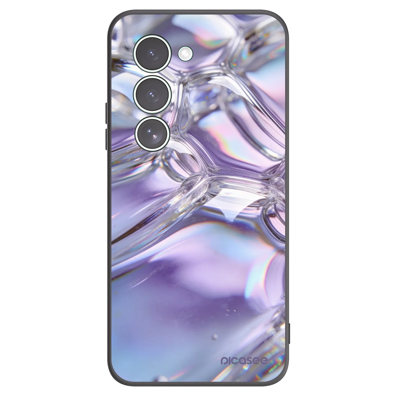 Picasee Μαύρη θήκη σιλικόνης για Xiaomi Redmi 15 5G - Iridescent bubbles