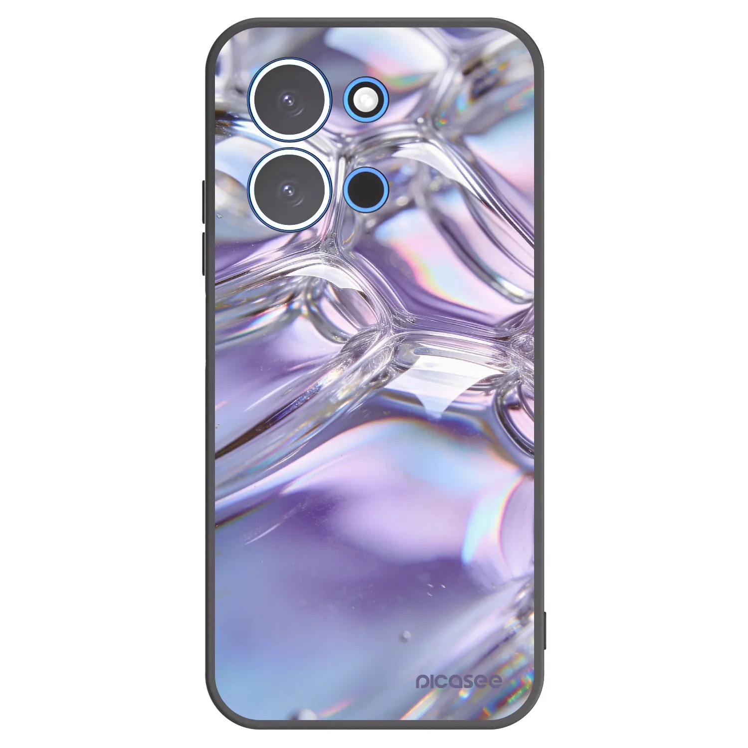Picasee Μαύρη θήκη σιλικόνης για Xiaomi Redmi 15C 4G - Iridescent bubbles