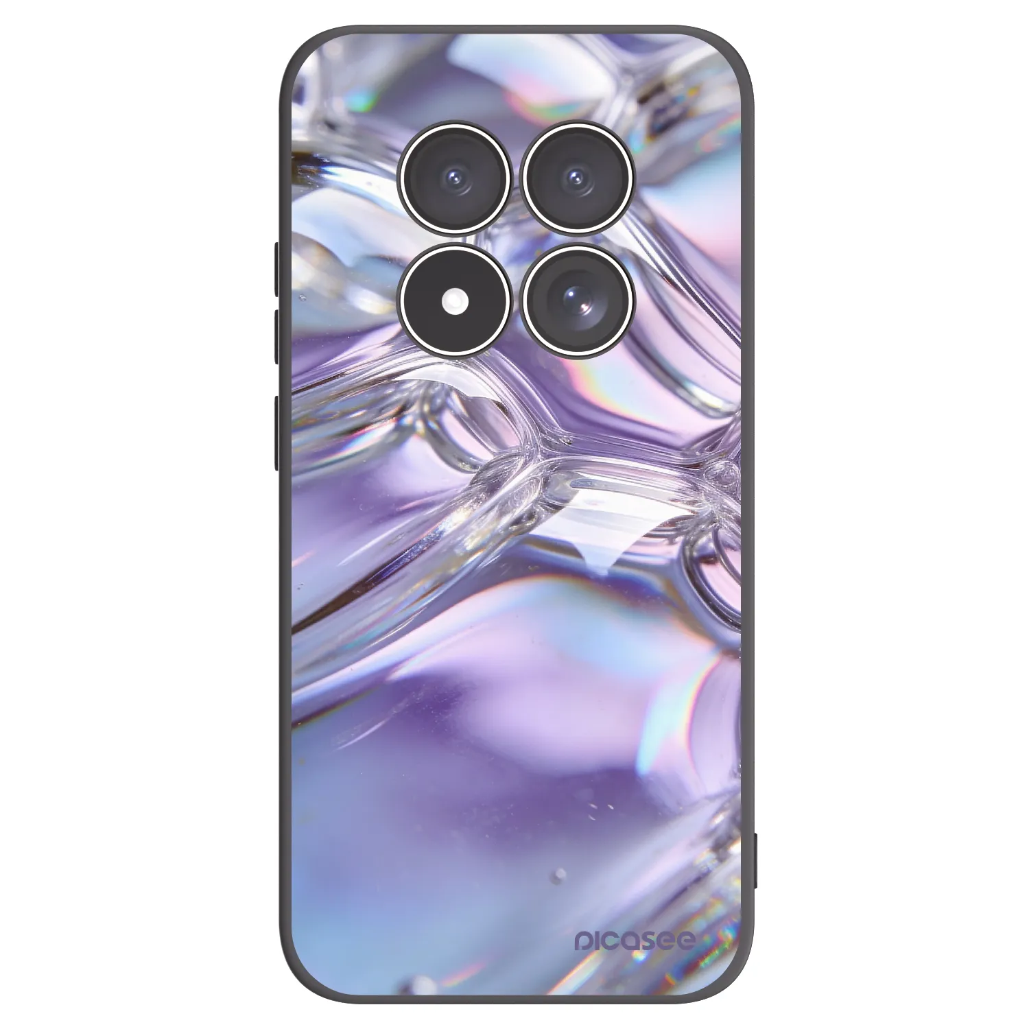 Picasee Μαύρη θήκη σιλικόνης για Xiaomi Redmi Note 15 Pro 4G - Iridescent bubbles