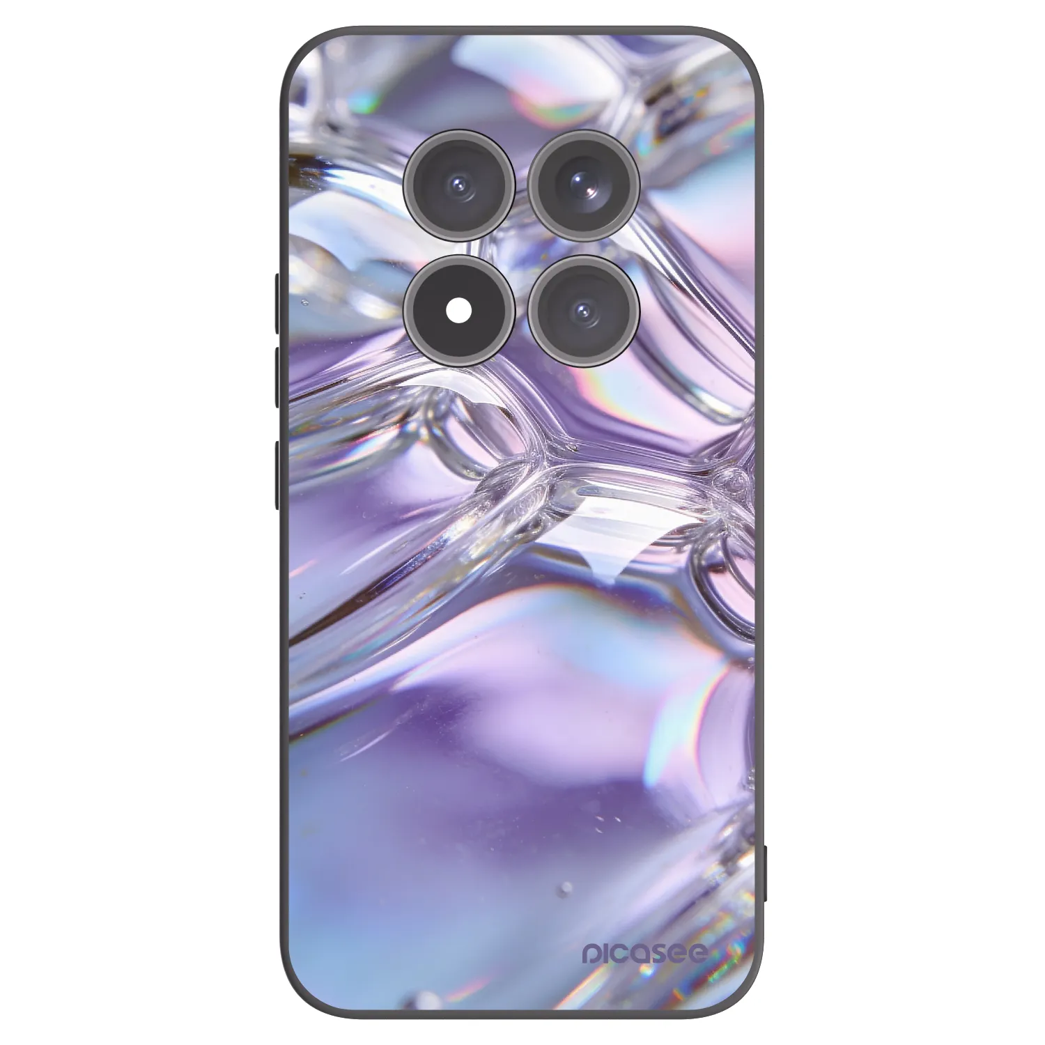 Picasee Μαύρη θήκη σιλικόνης για Xiaomi Redmi Note 15 Pro+ - Iridescent bubbles