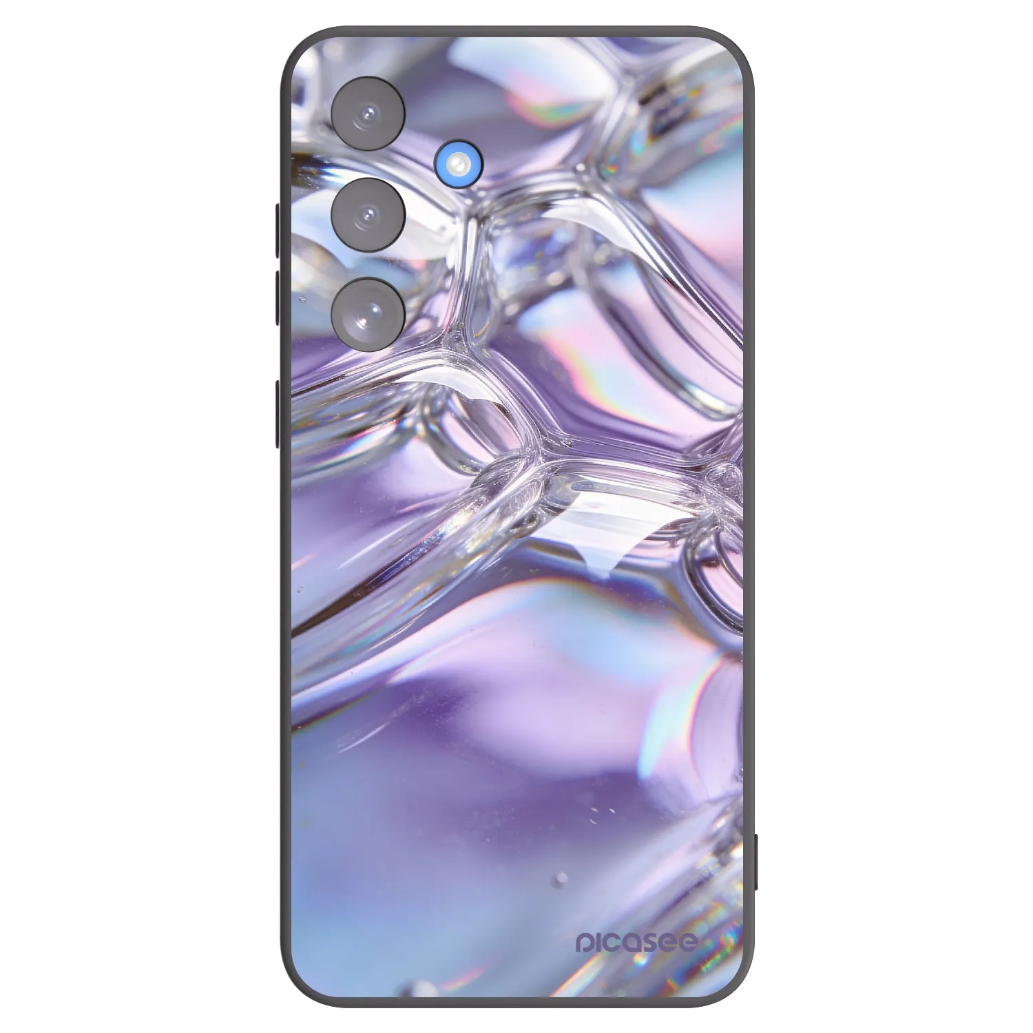Picasee Μαύρη θήκη σιλικόνης για Samsung Galaxy S25 FE 5G - Iridescent bubbles