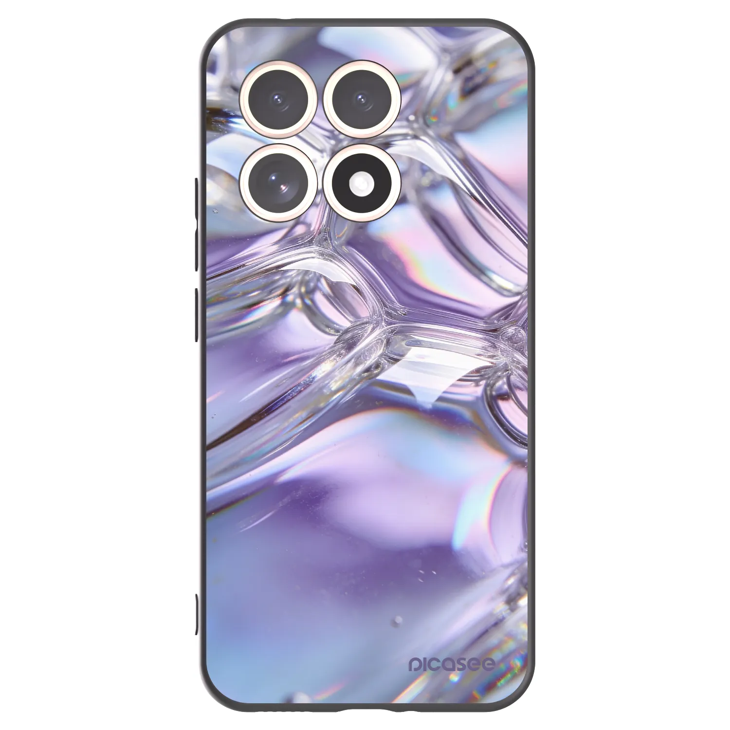 Picasee Μαύρη θήκη σιλικόνης για Xiaomi 15T - Iridescent bubbles