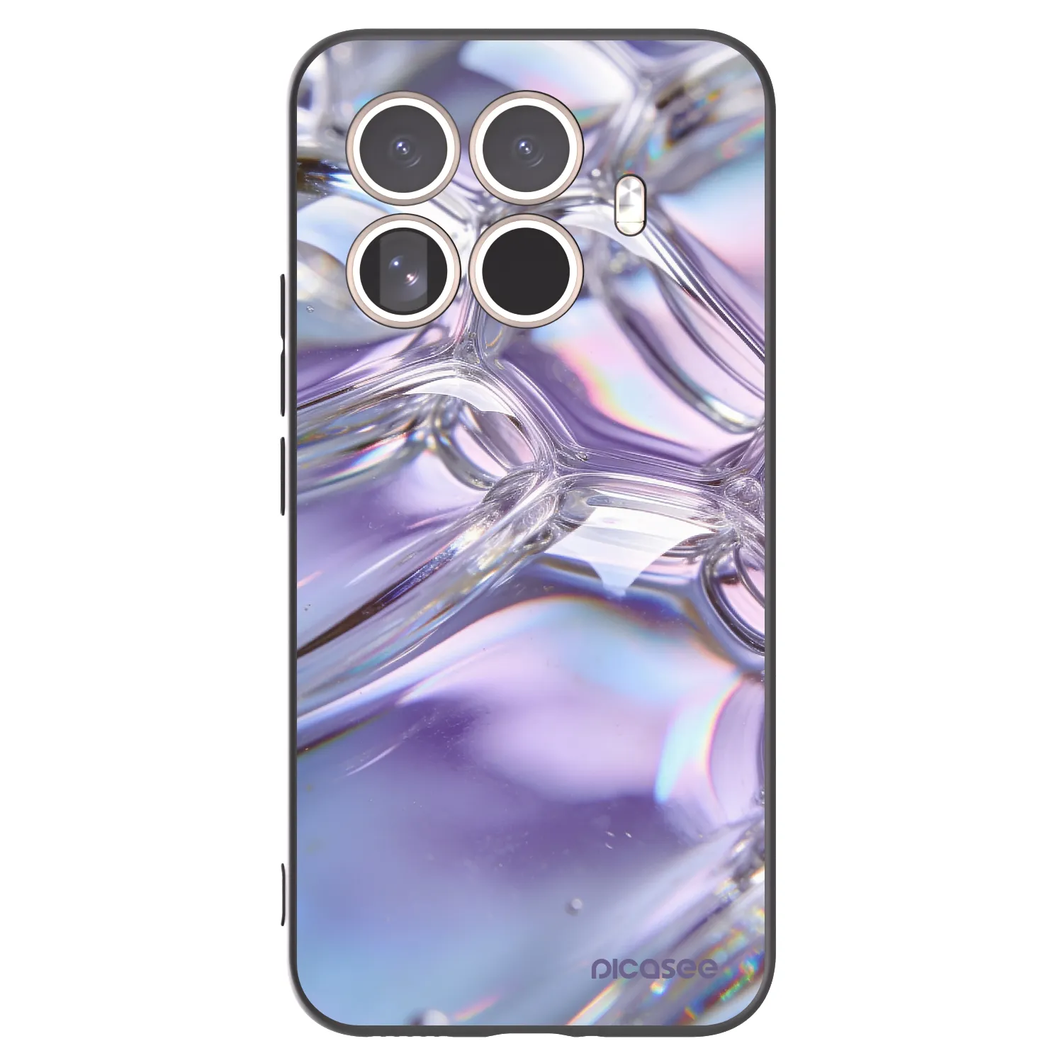 Picasee Μαύρη θήκη σιλικόνης για Xiaomi 15T Pro - Iridescent bubbles