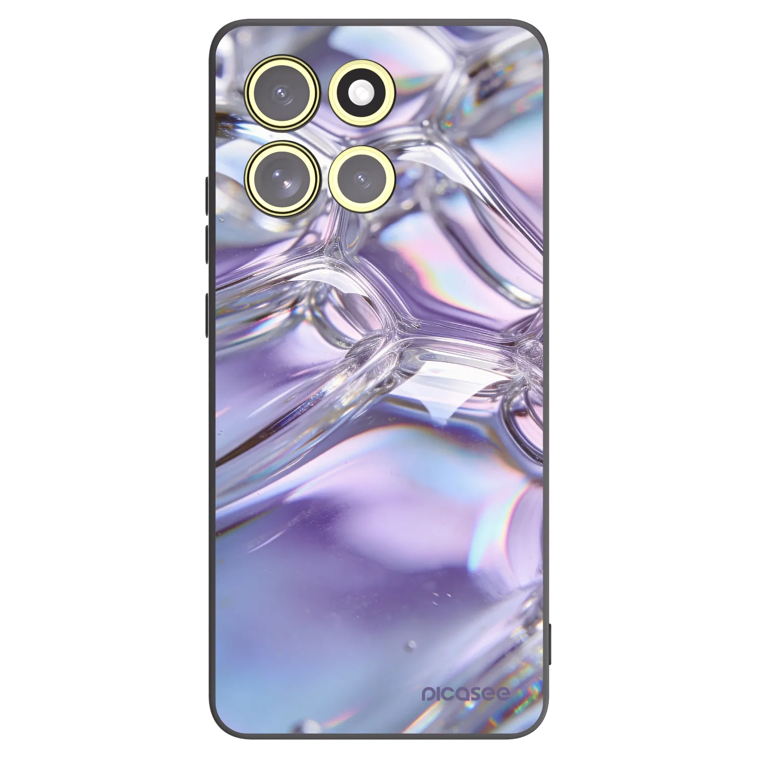 Picasee Μαύρη θήκη σιλικόνης για Motorola Moto G86 Power 5G - Iridescent bubbles
