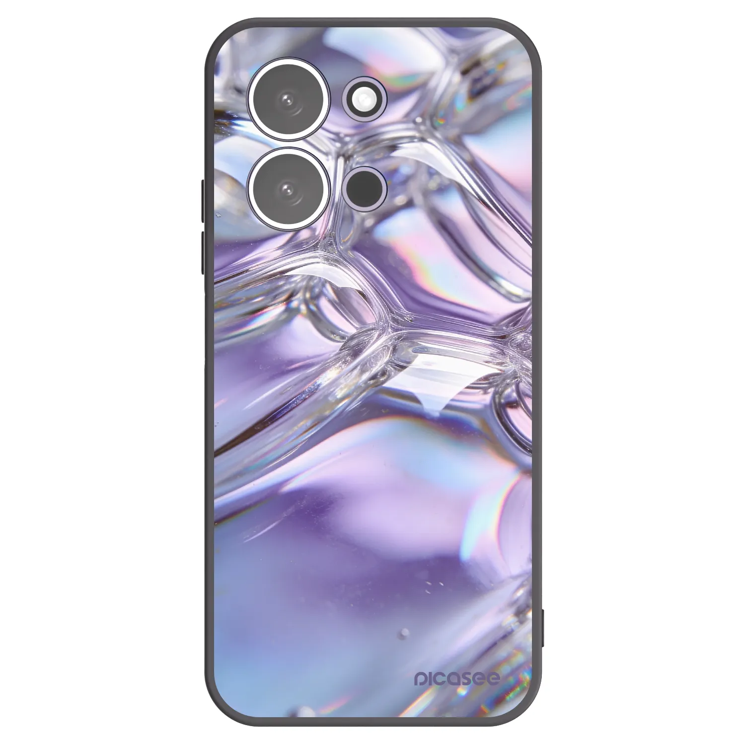 Picasee Μαύρη θήκη σιλικόνης για Xiaomi Redmi 15C 5G - Iridescent bubbles