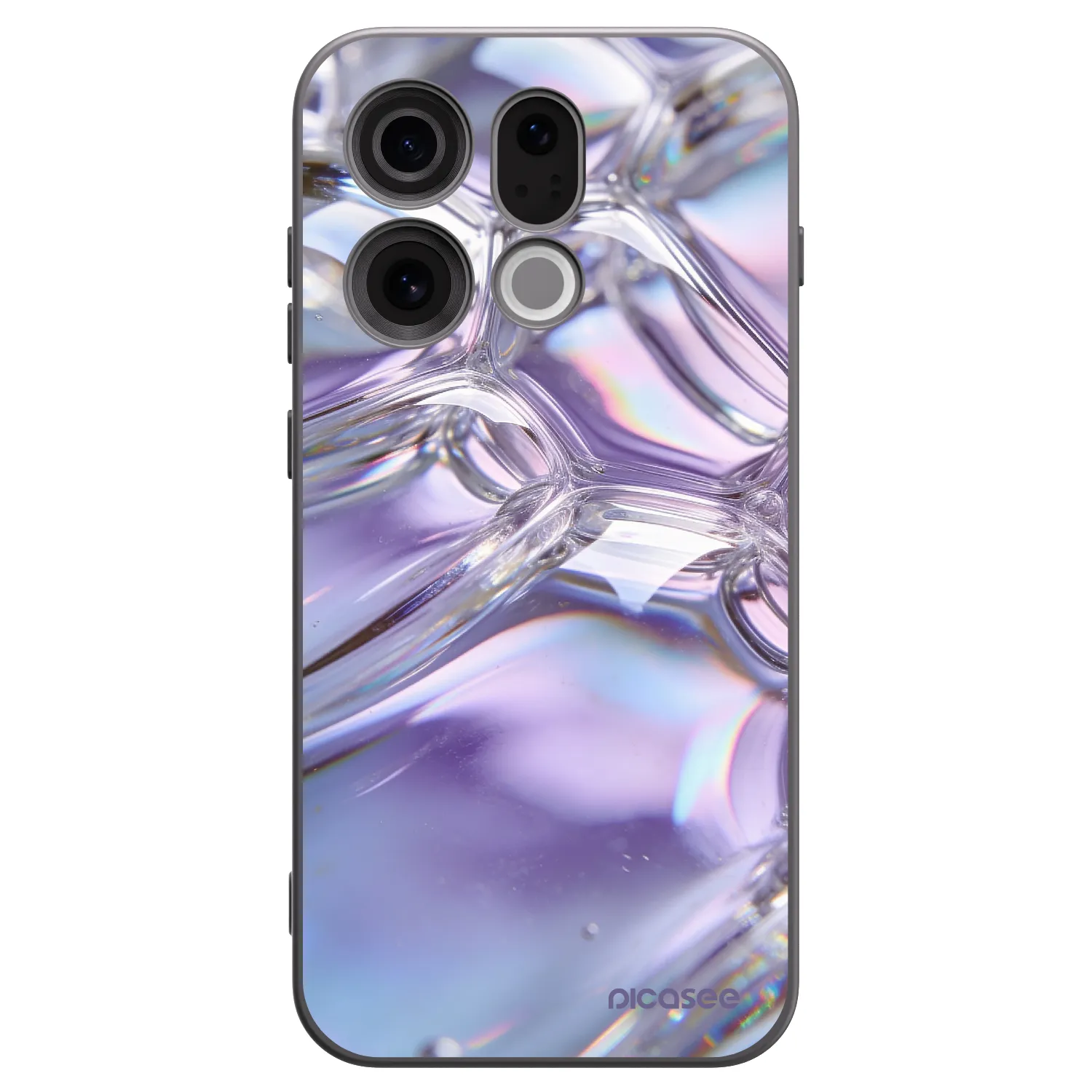 Picasee Μαύρη θήκη σιλικόνης για OPPO Find X9 - Iridescent bubbles