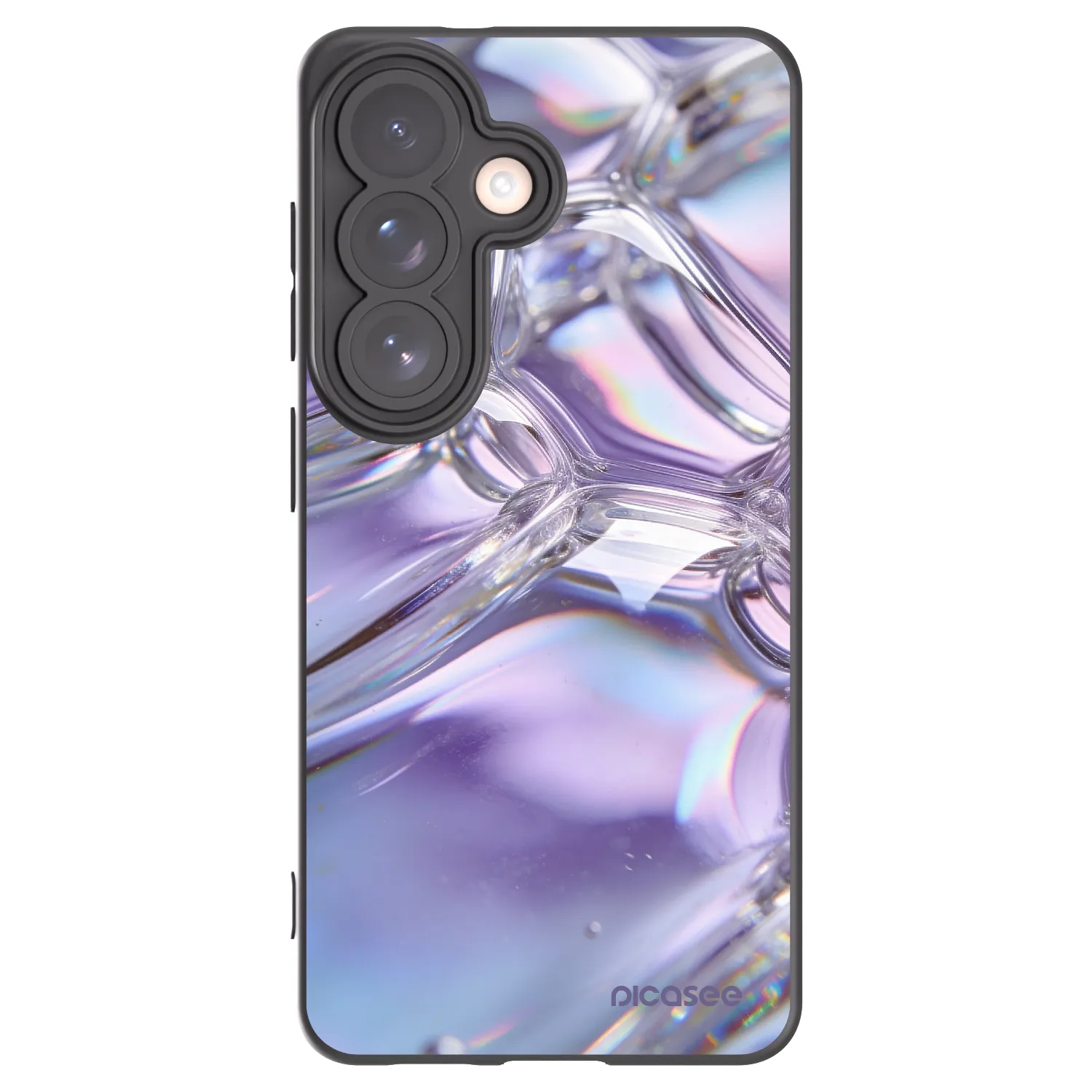 Picasee Μαύρη θήκη σιλικόνης για Samsung Galaxy S26 - Iridescent bubbles