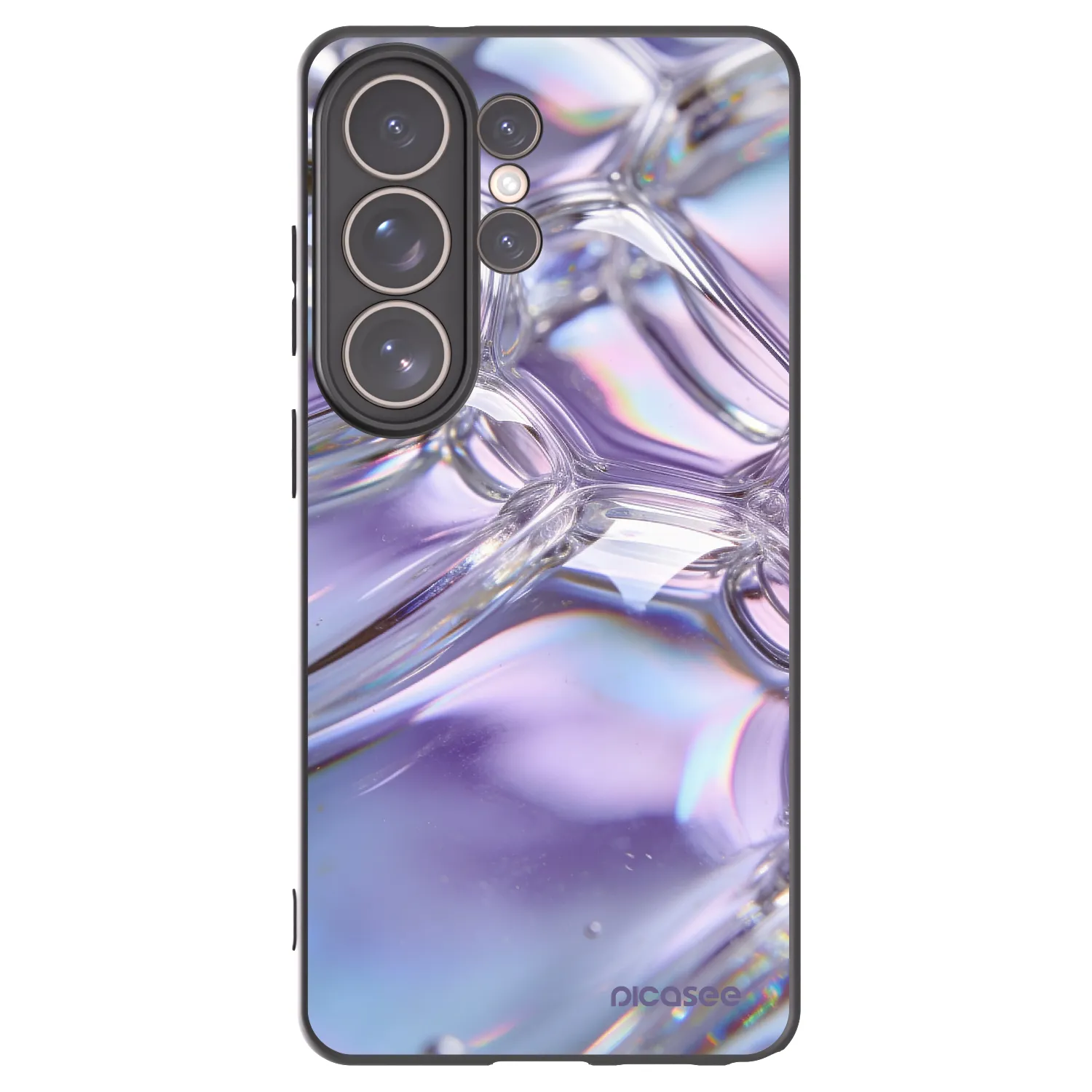 Picasee Μαύρη θήκη σιλικόνης για Samsung Galaxy S26 Ultra - Iridescent bubbles