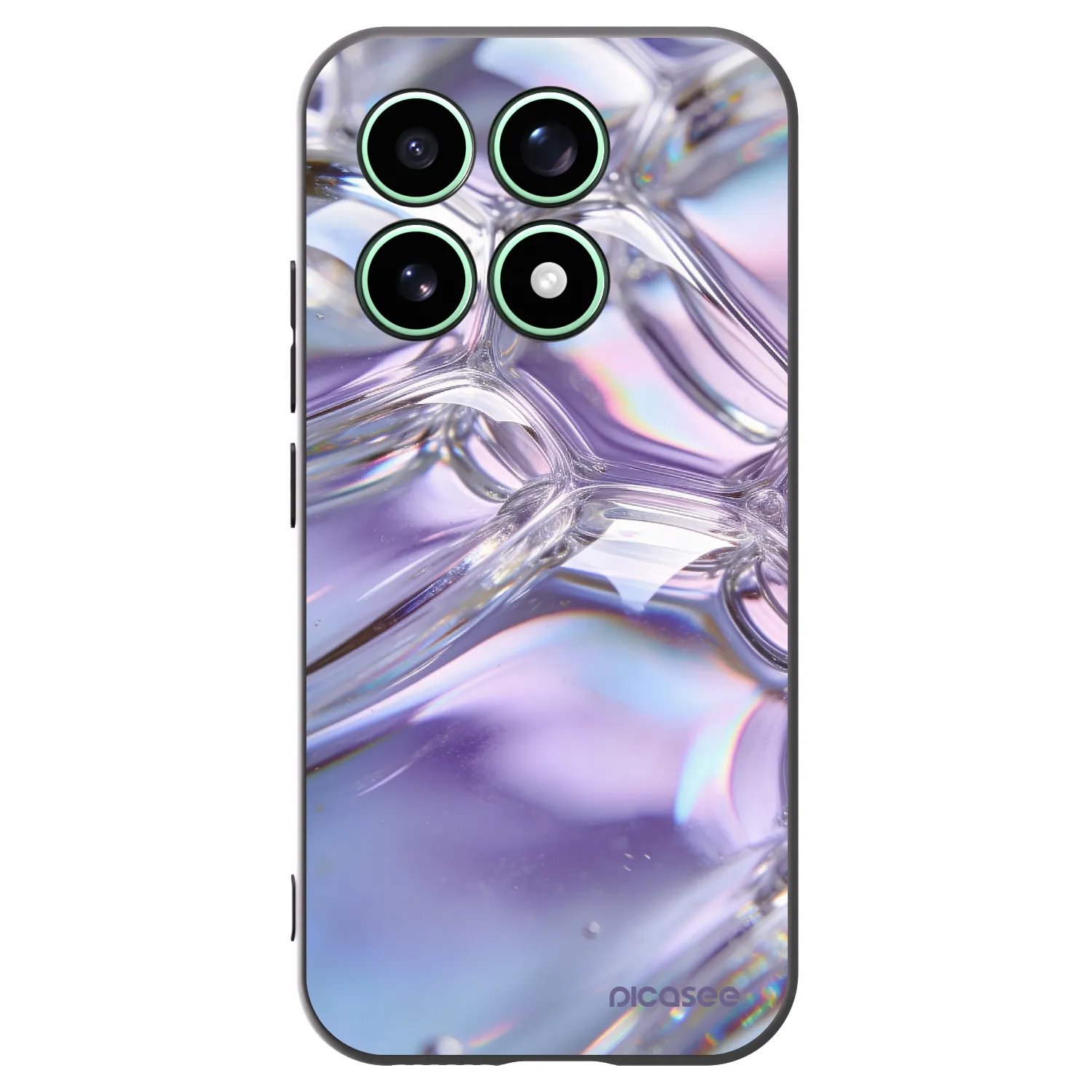 Picasee Μαύρη θήκη σιλικόνης για Xiaomi 17 - Iridescent bubbles