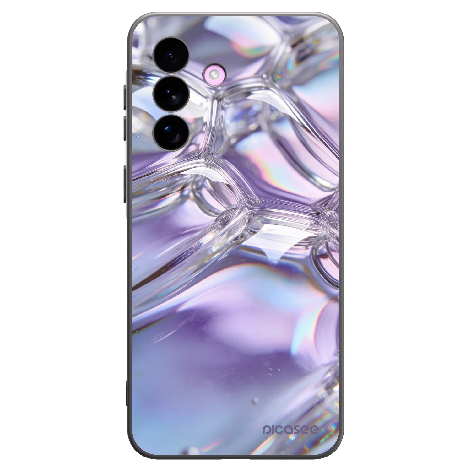 Picasee Μαύρη θήκη σιλικόνης για Samsung Galaxy A57 5G - Iridescent bubbles