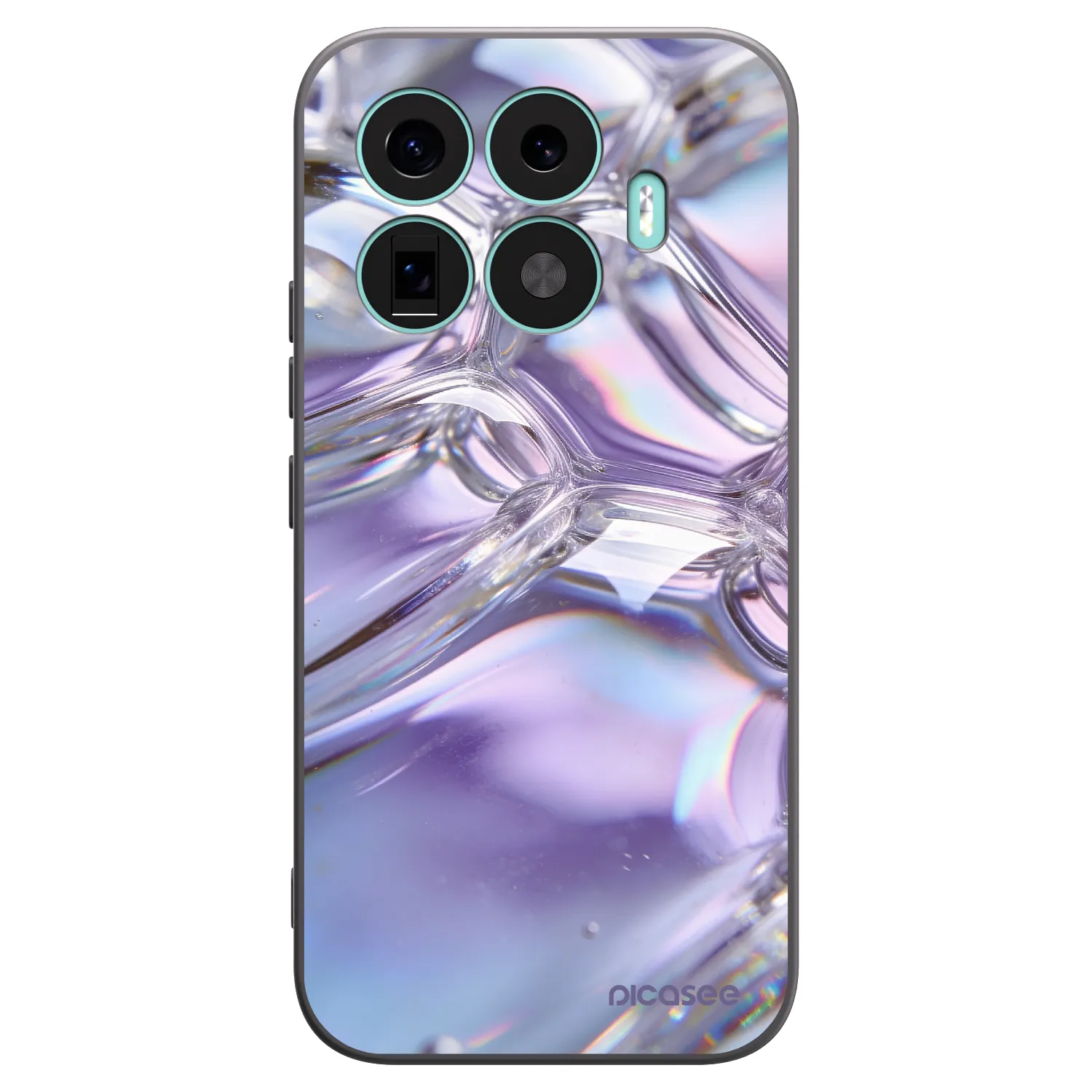 Picasee Μαύρη θήκη σιλικόνης για Xiaomi 17T - Iridescent bubbles