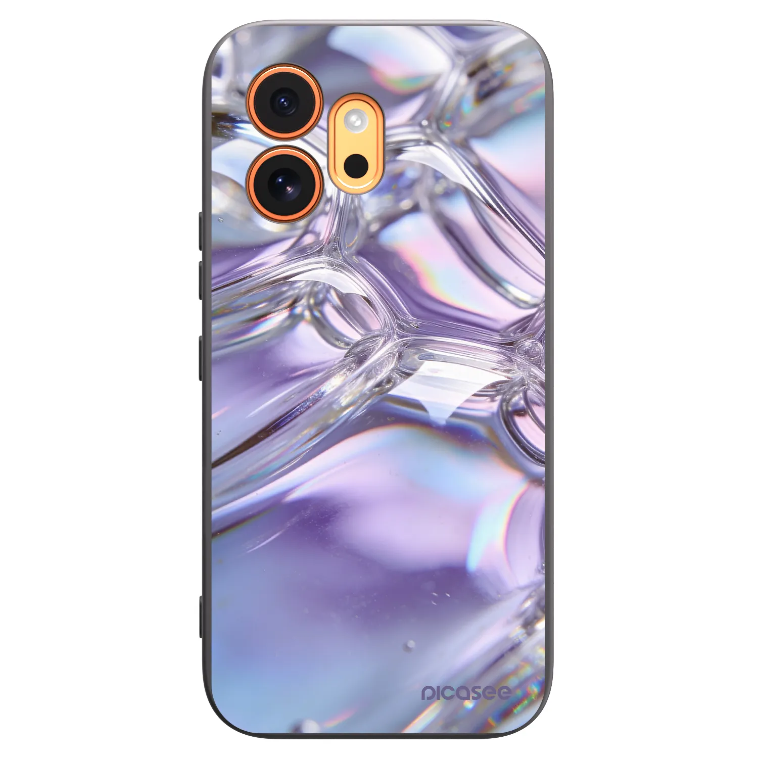 Picasee Μαύρη θήκη σιλικόνης για Honor 600 - Iridescent bubbles