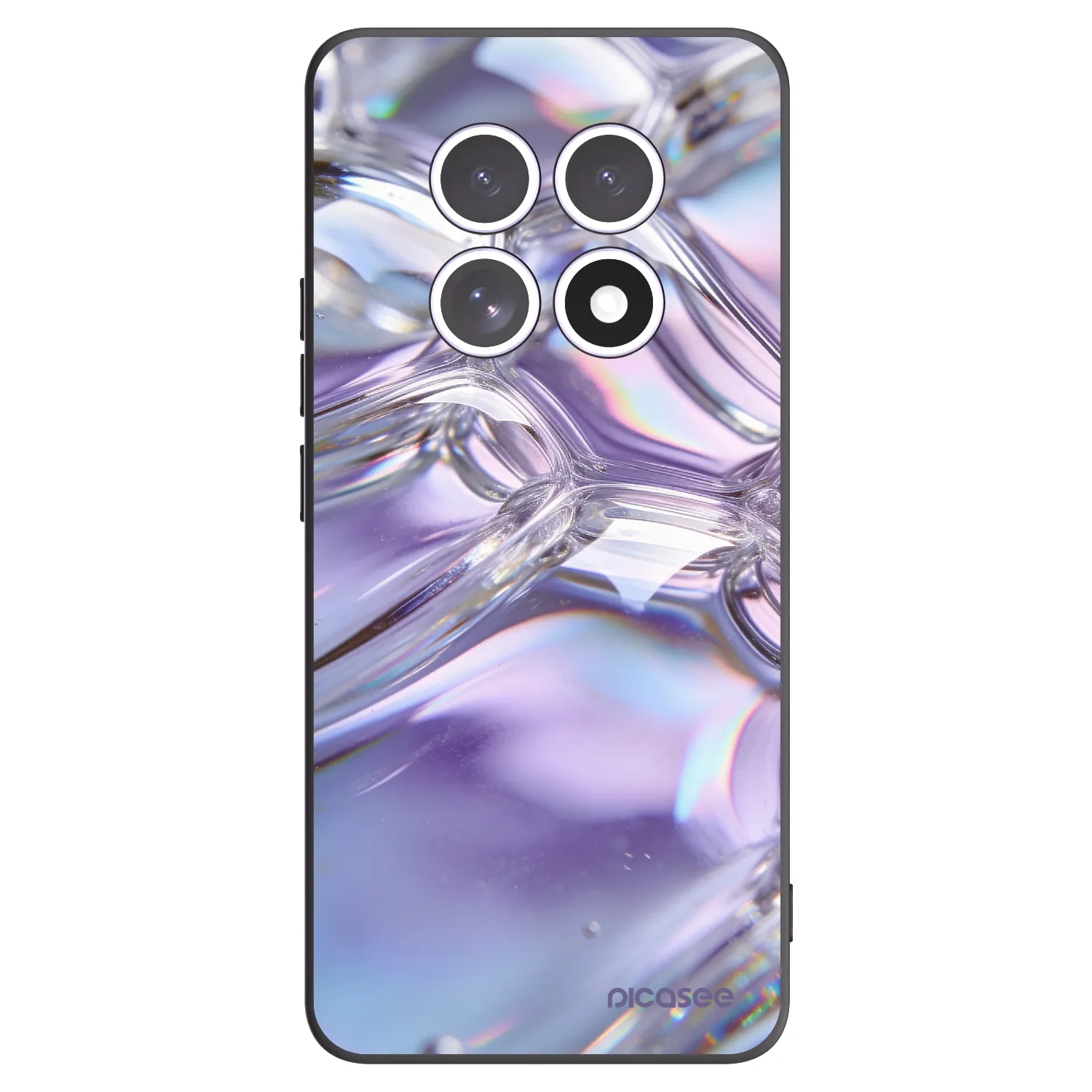 Picasee Μαύρη θήκη σιλικόνης για Xiaomi Redmi Note 15 5G - Iridescent bubbles