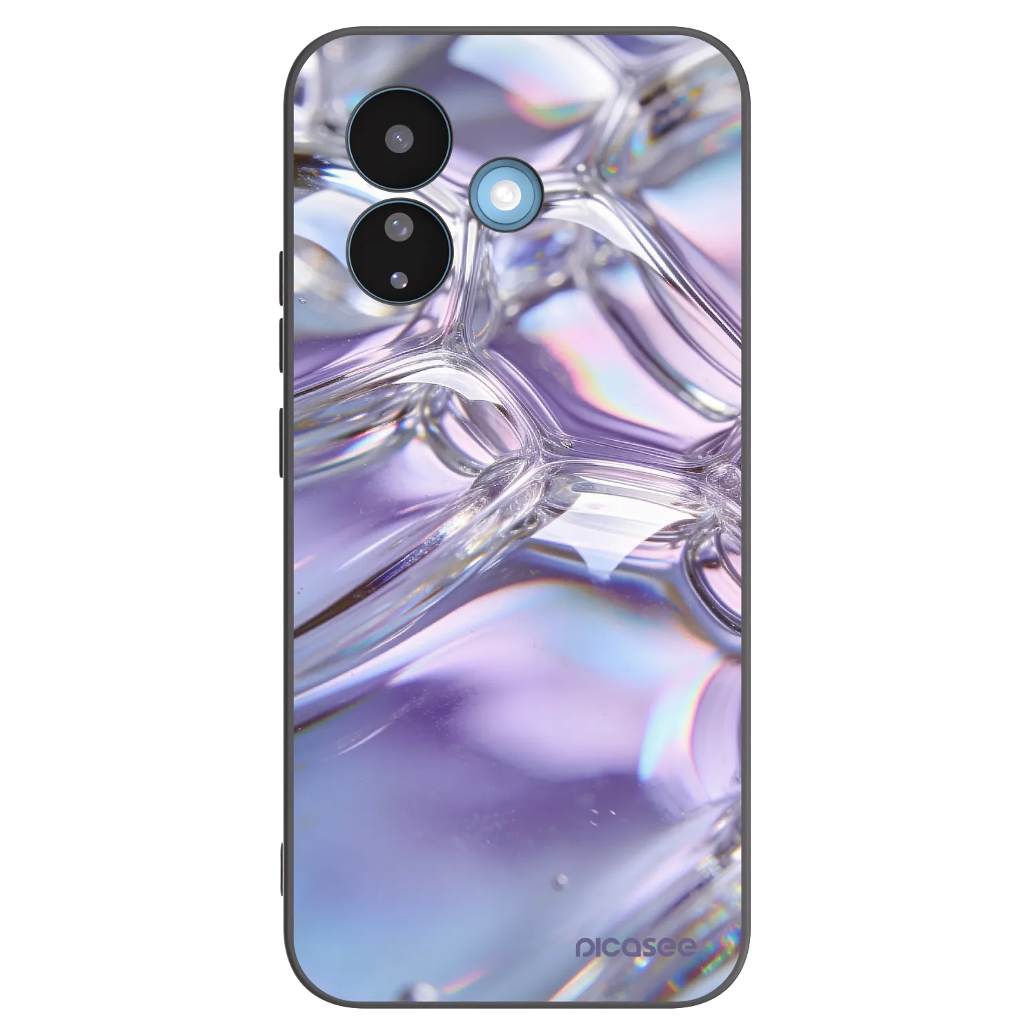 Picasee Μαύρη θήκη σιλικόνης για Xiaomi Redmi Note 17 Pro 5G - Iridescent bubbles