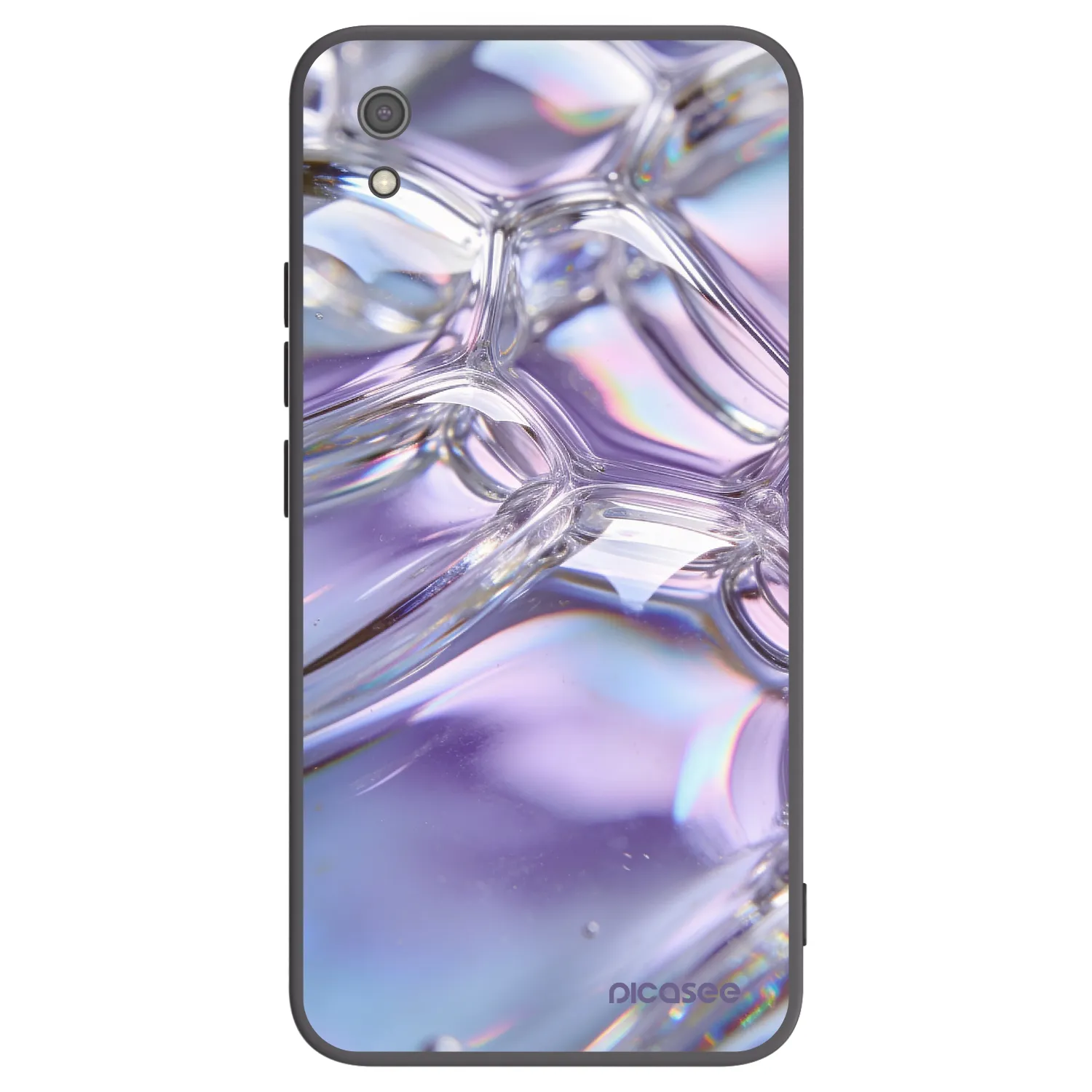 Picasee Μαύρη θήκη σιλικόνης για Xiaomi Redmi 7A - Iridescent bubbles