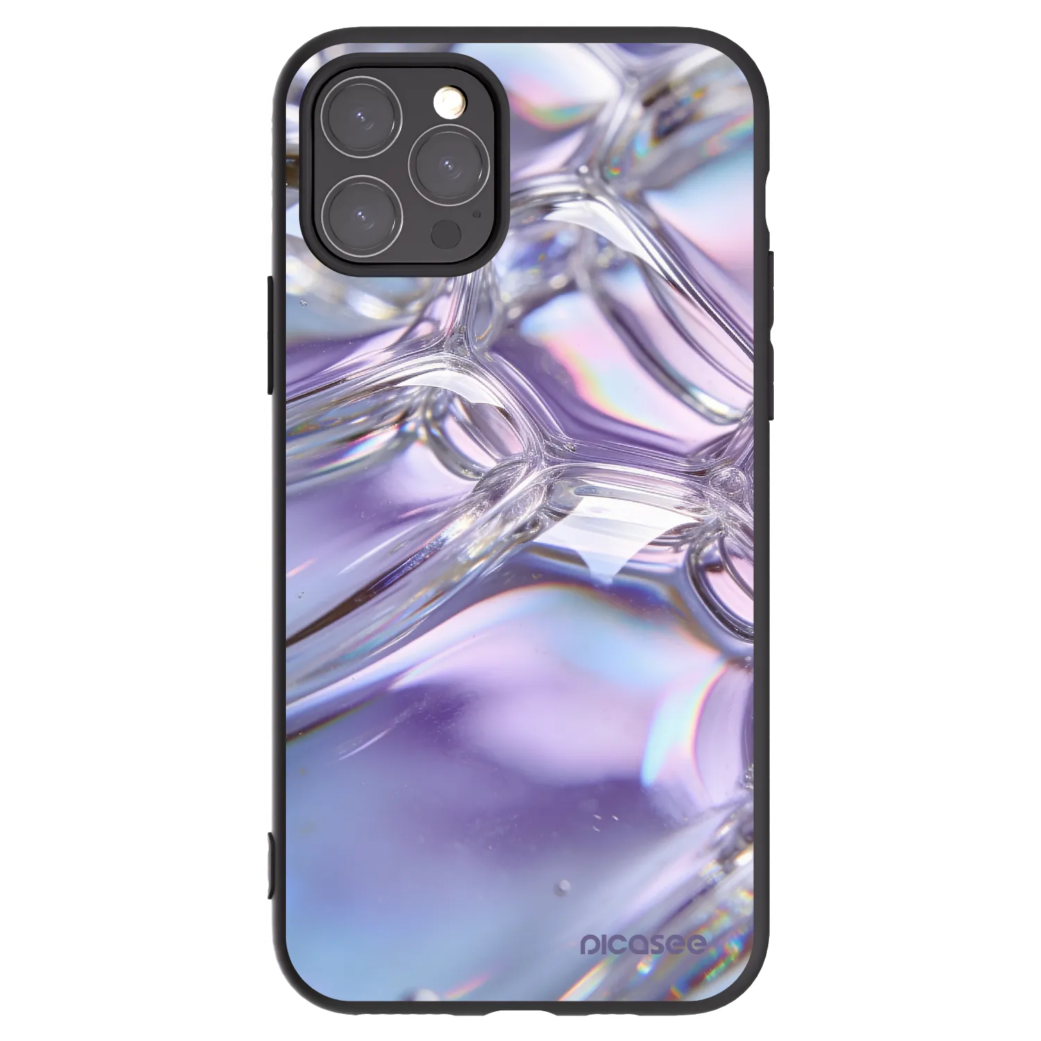 Picasee Μαύρη θήκη σιλικόνης για Apple iPhone 11 Pro - Iridescent bubbles