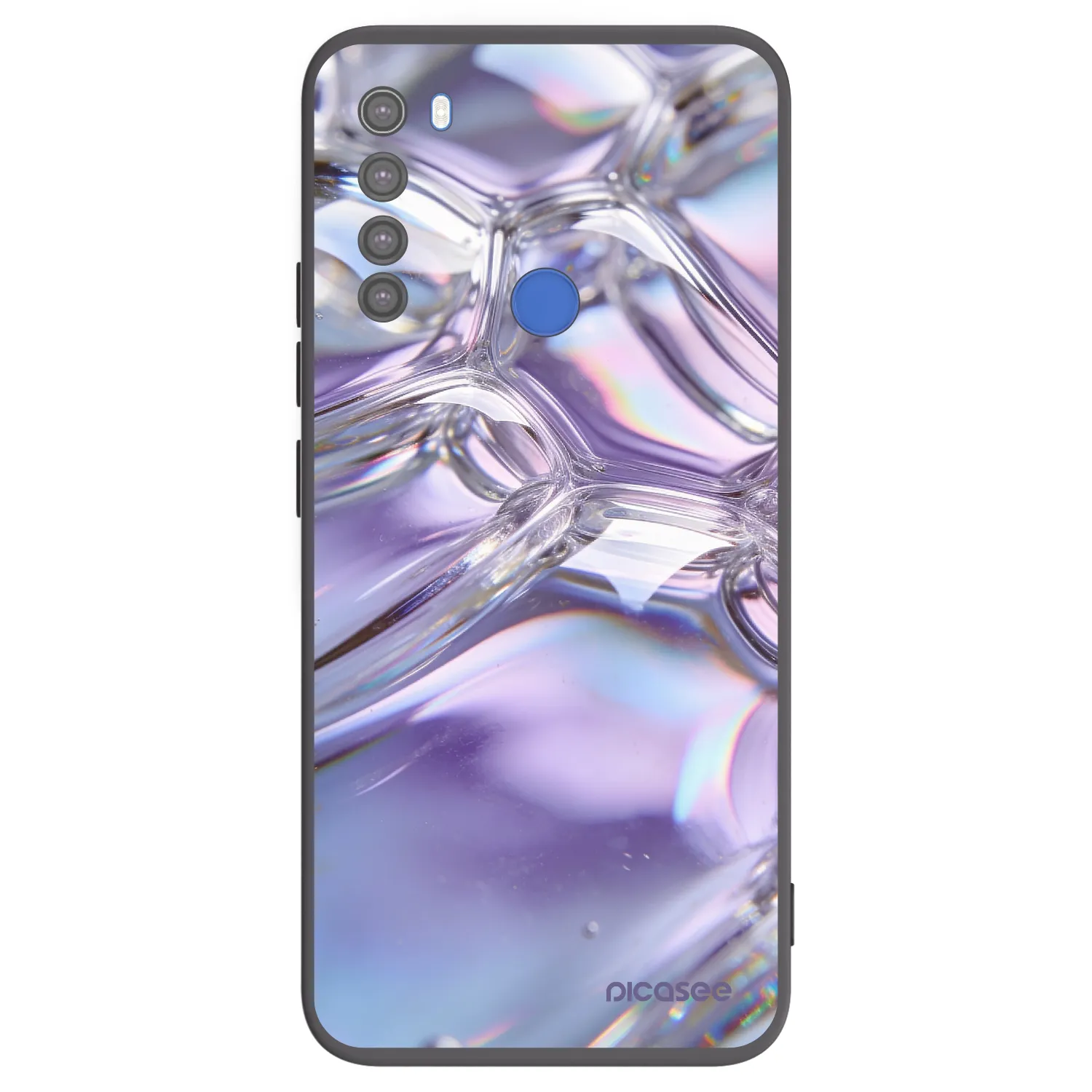 Picasee Μαύρη θήκη σιλικόνης για Xiaomi Redmi Note 8T - Iridescent bubbles