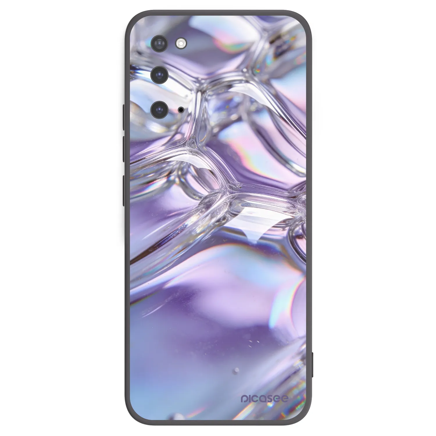 Picasee Μαύρη θήκη σιλικόνης για Samsung Galaxy S20 G980F - Iridescent bubbles