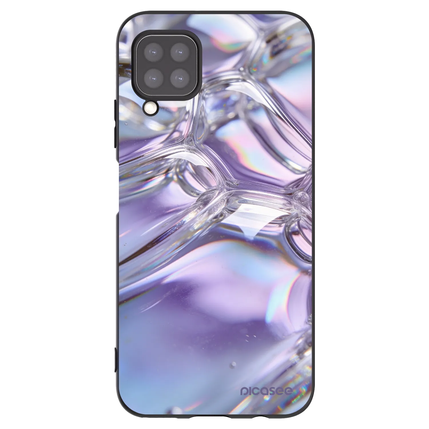 Picasee Μαύρη θήκη σιλικόνης για Huawei P40 Lite - Iridescent bubbles