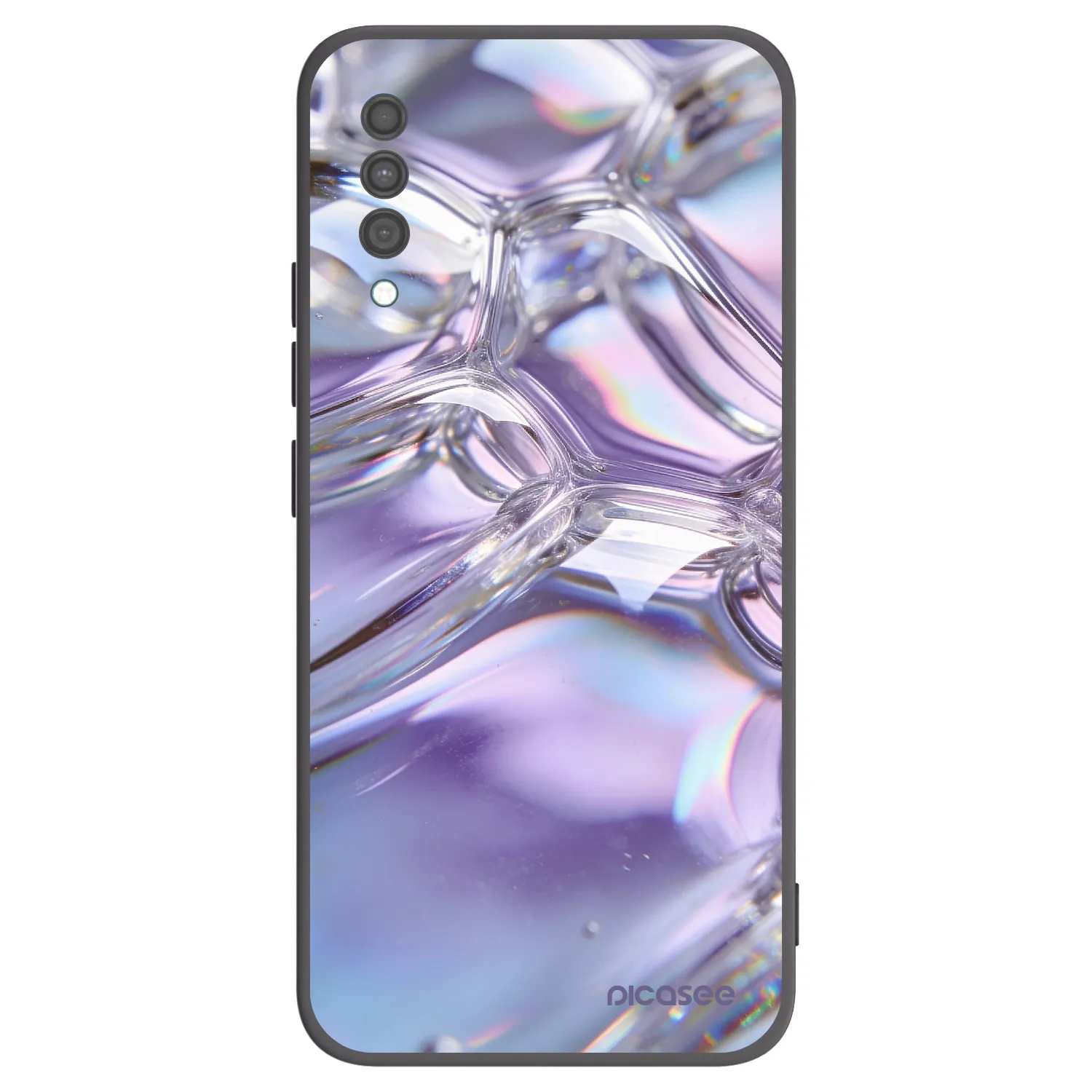 Picasee Μαύρη θήκη σιλικόνης για Samsung Galaxy A30s A307F - Iridescent bubbles