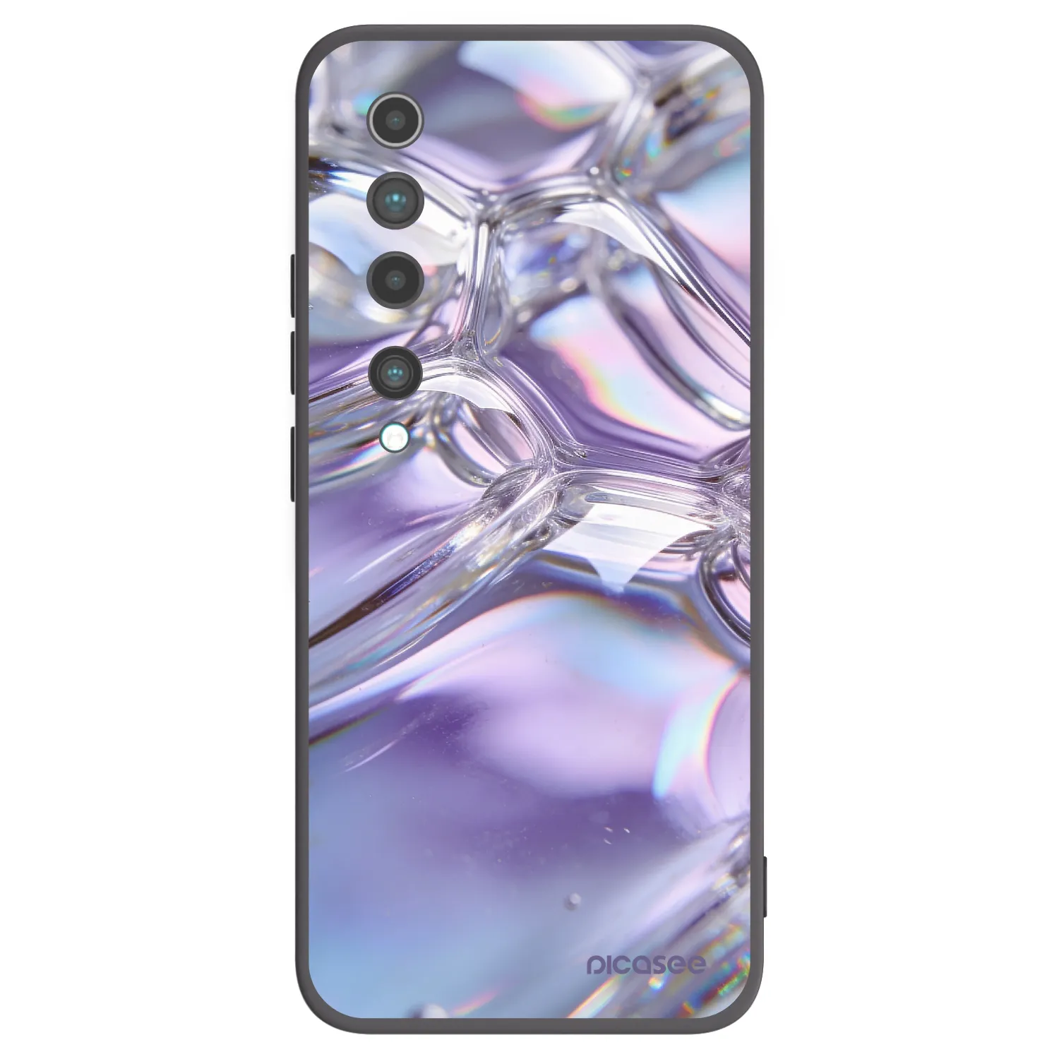 Picasee Μαύρη θήκη σιλικόνης για Xiaomi Mi 10 - Iridescent bubbles