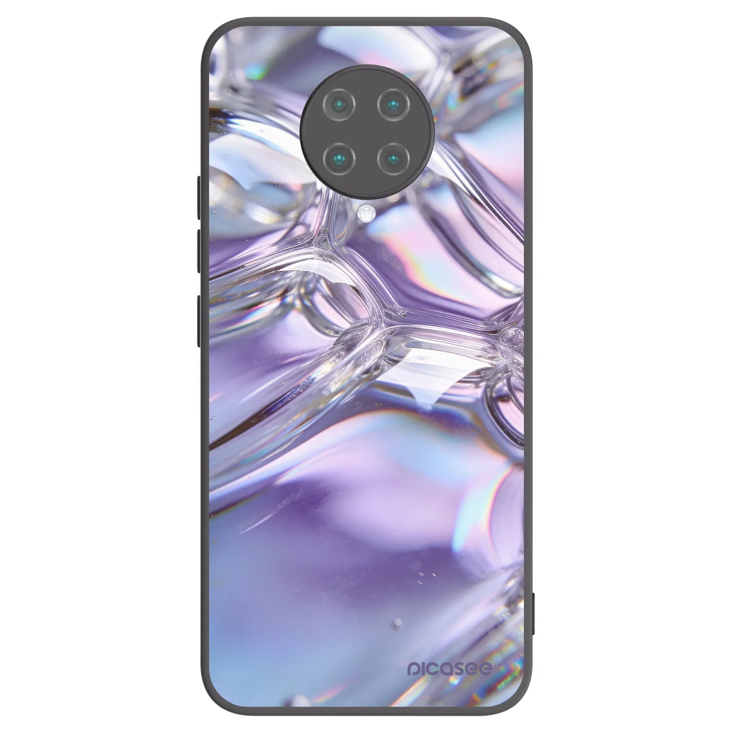 Picasee Μαύρη θήκη σιλικόνης για Xiaomi Poco F2 Pro - Iridescent bubbles