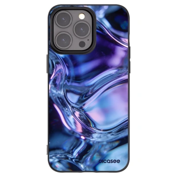 Picasee Μαύρη θήκη σιλικόνης για Apple iPhone 15 Pro Max - Iris liquid
