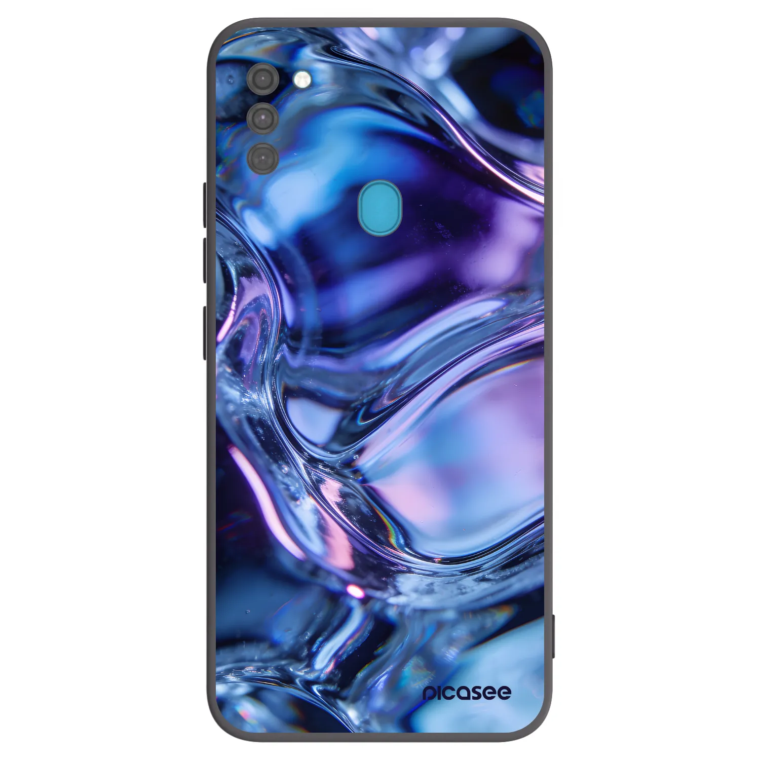 Picasee Μαύρη θήκη σιλικόνης για Samsung Galaxy M11 - Iris liquid