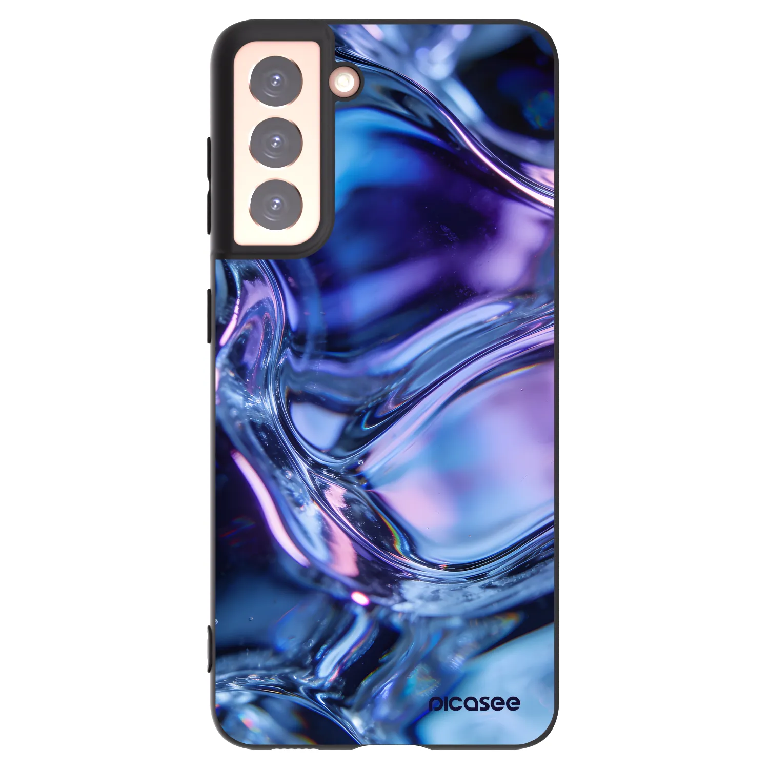 Picasee Μαύρη θήκη σιλικόνης για Samsung Galaxy S21 5G G991B - Iris liquid
