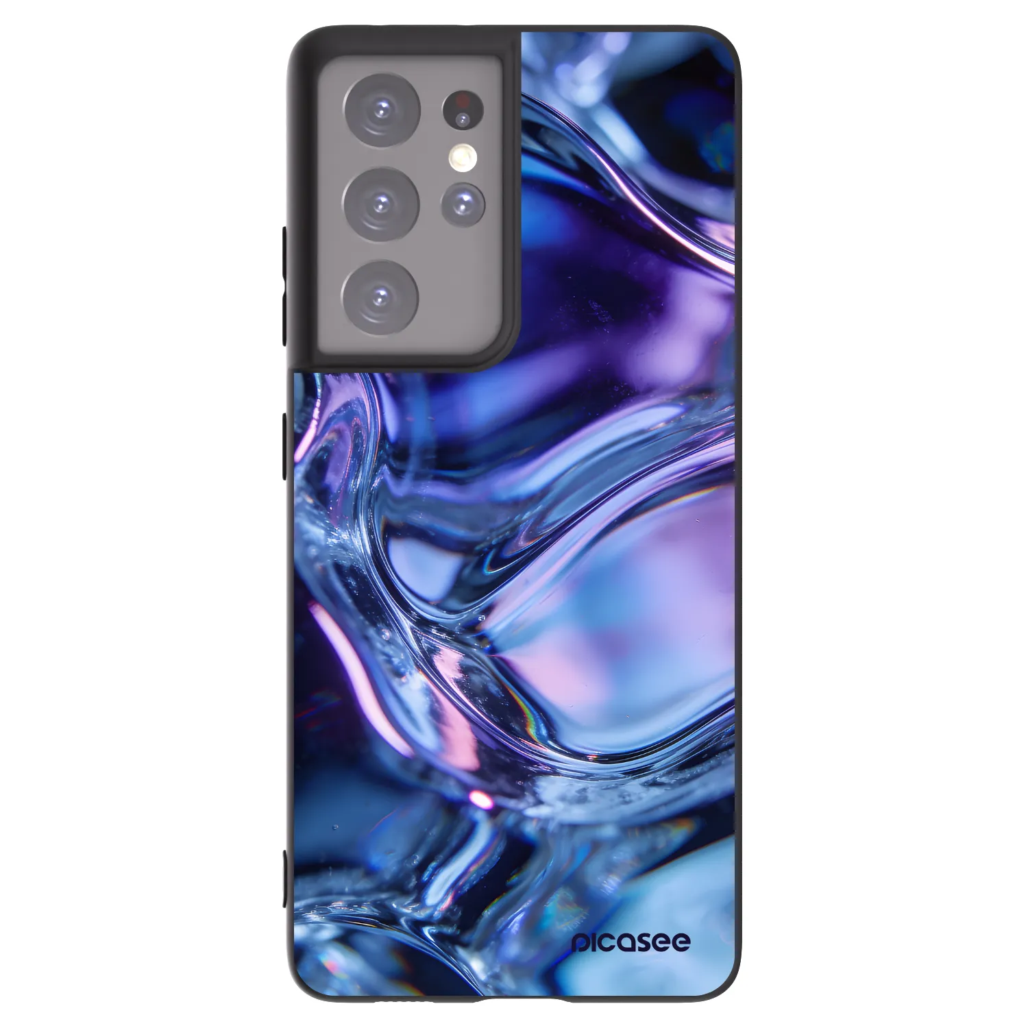 Picasee Μαύρη θήκη σιλικόνης για Samsung Galaxy S21 Ultra 5G G998B - Iris liquid