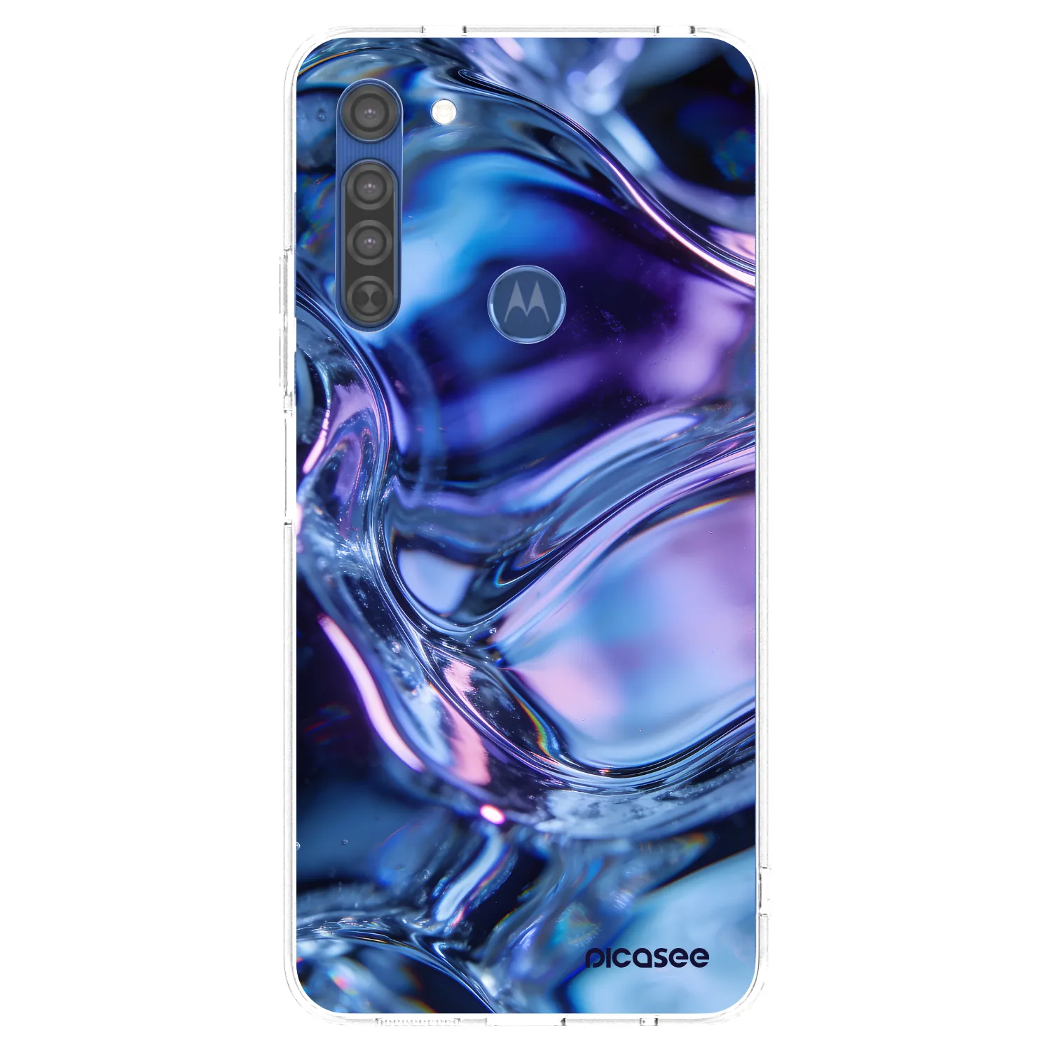 Picasee διαφανής θήκη σιλικόνης Motorola Moto G8 - Iris liquid