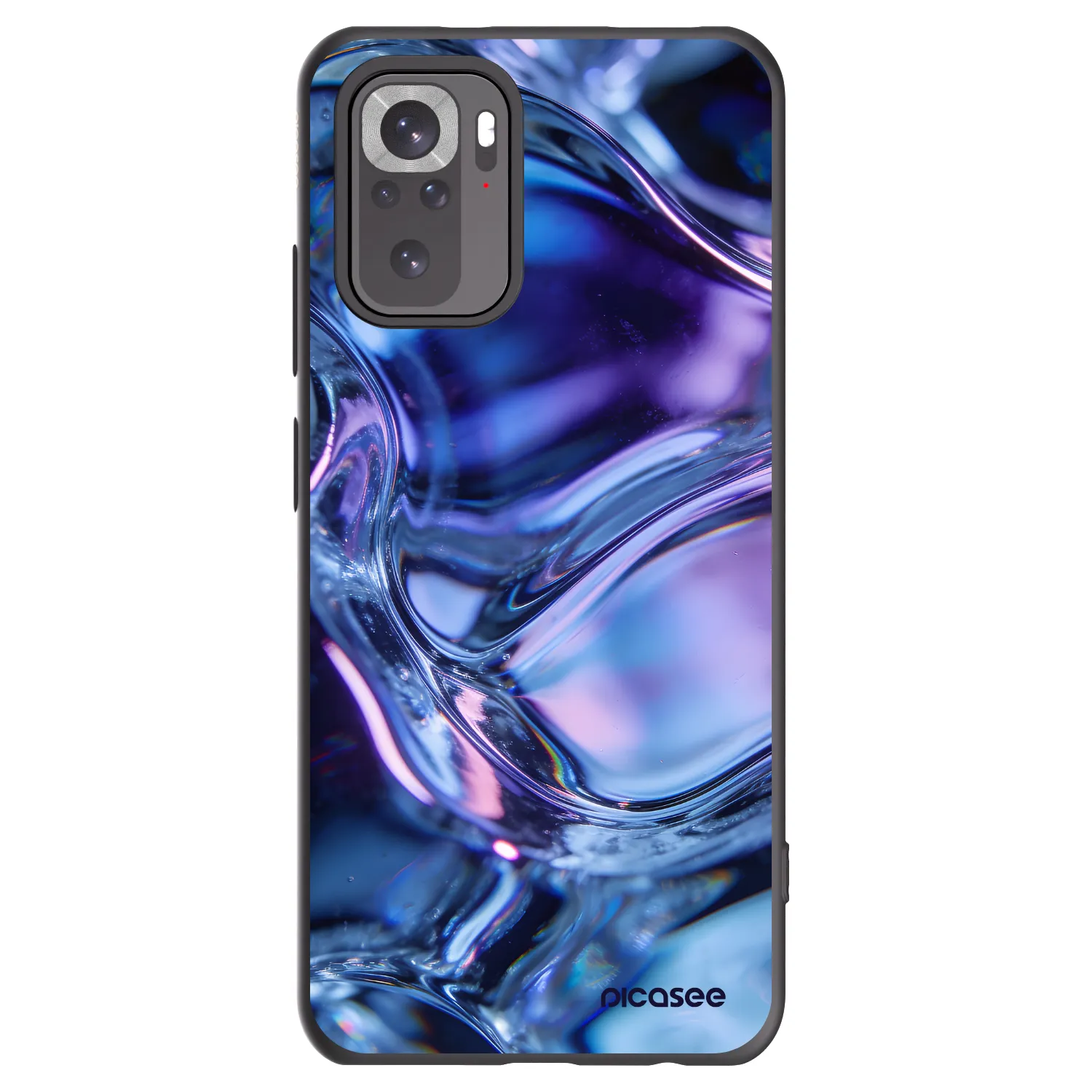 Picasee Μαύρη θήκη σιλικόνης για Xiaomi Redmi Note 10S - Iris liquid