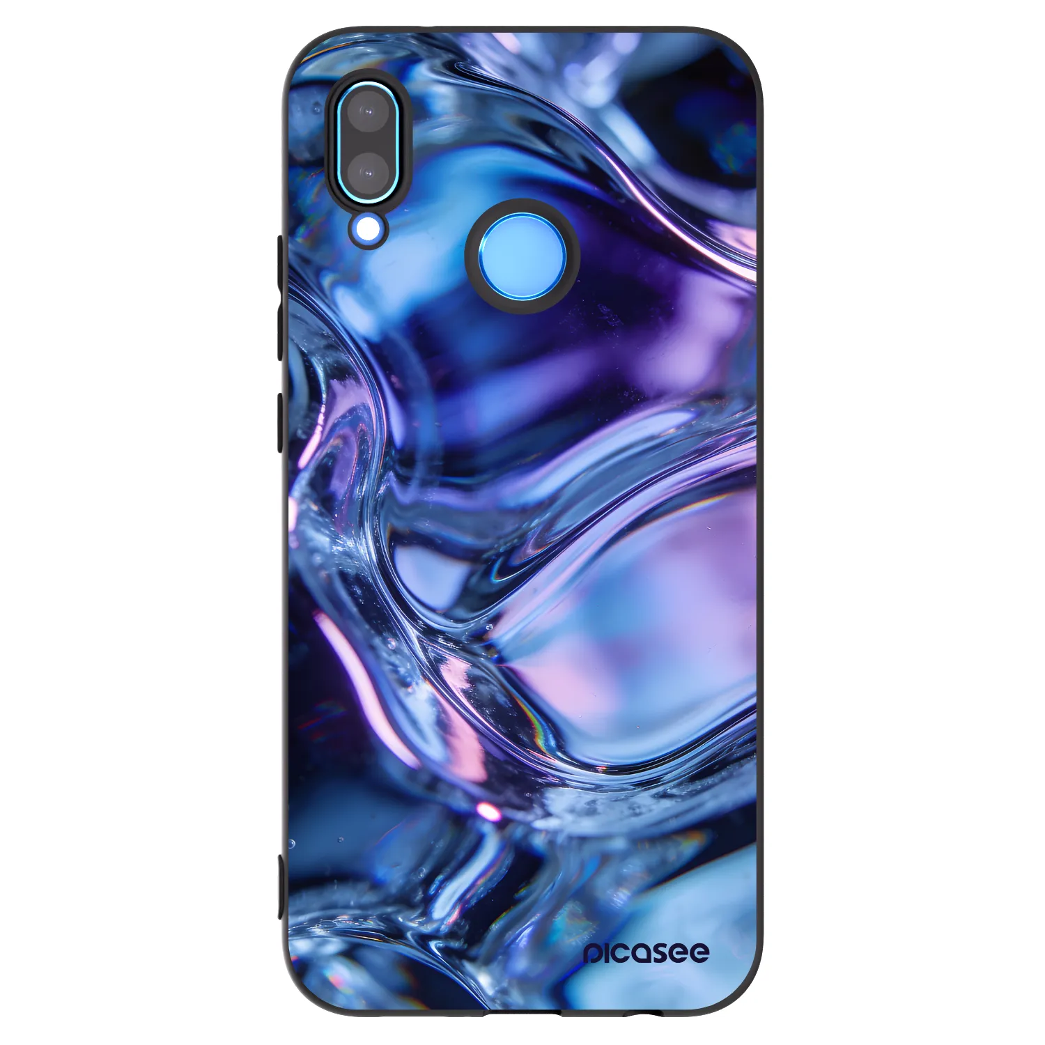 Picasee Μαύρη θήκη σιλικόνης για Huawei P20 Lite - Iris liquid