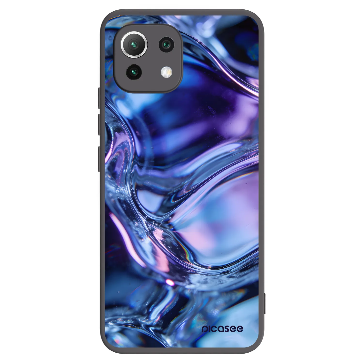 Picasee Μαύρη θήκη σιλικόνης για Xiaomi Mi 11 Lite - Iris liquid