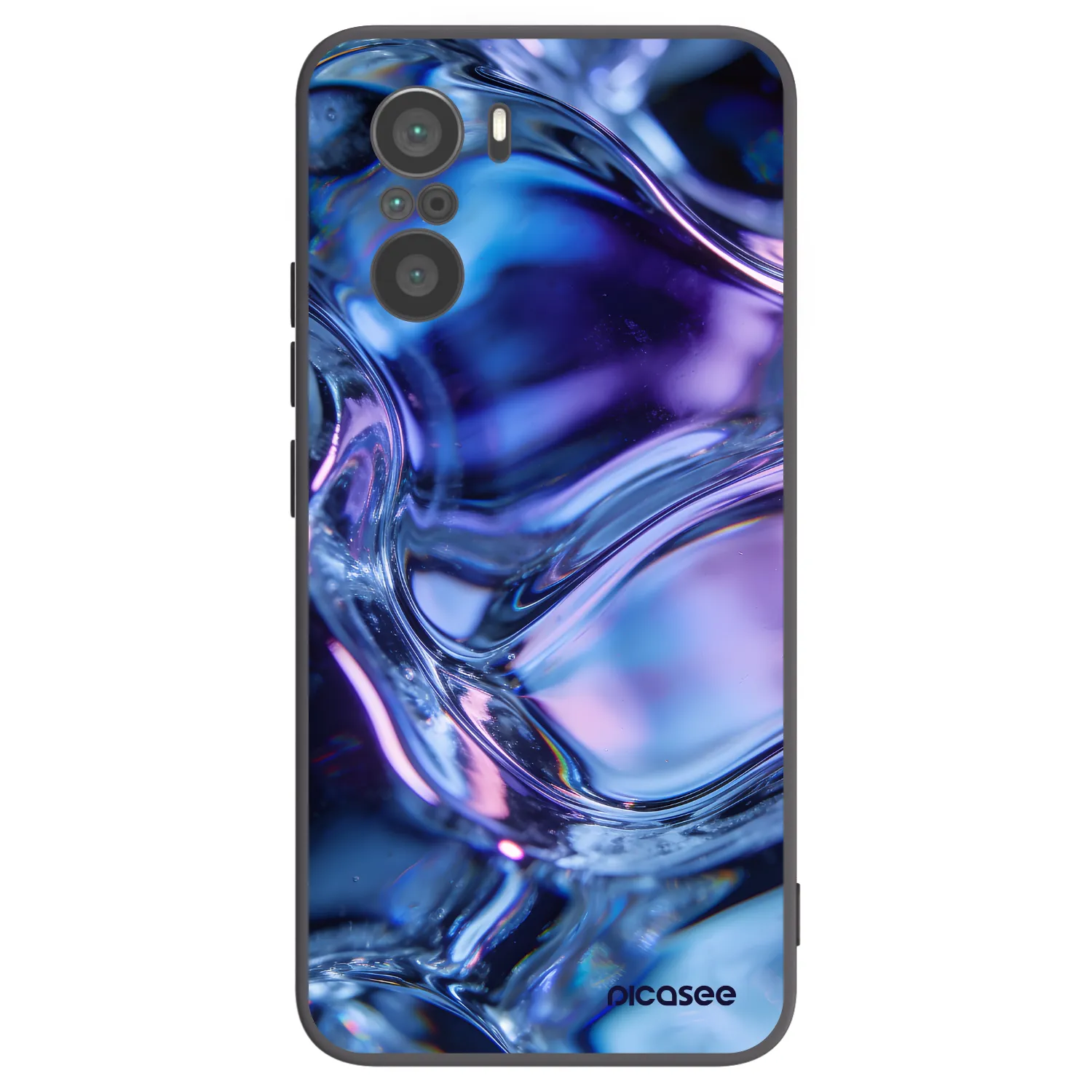 Picasee Μαύρη θήκη σιλικόνης για Xiaomi Poco F3 - Iris liquid