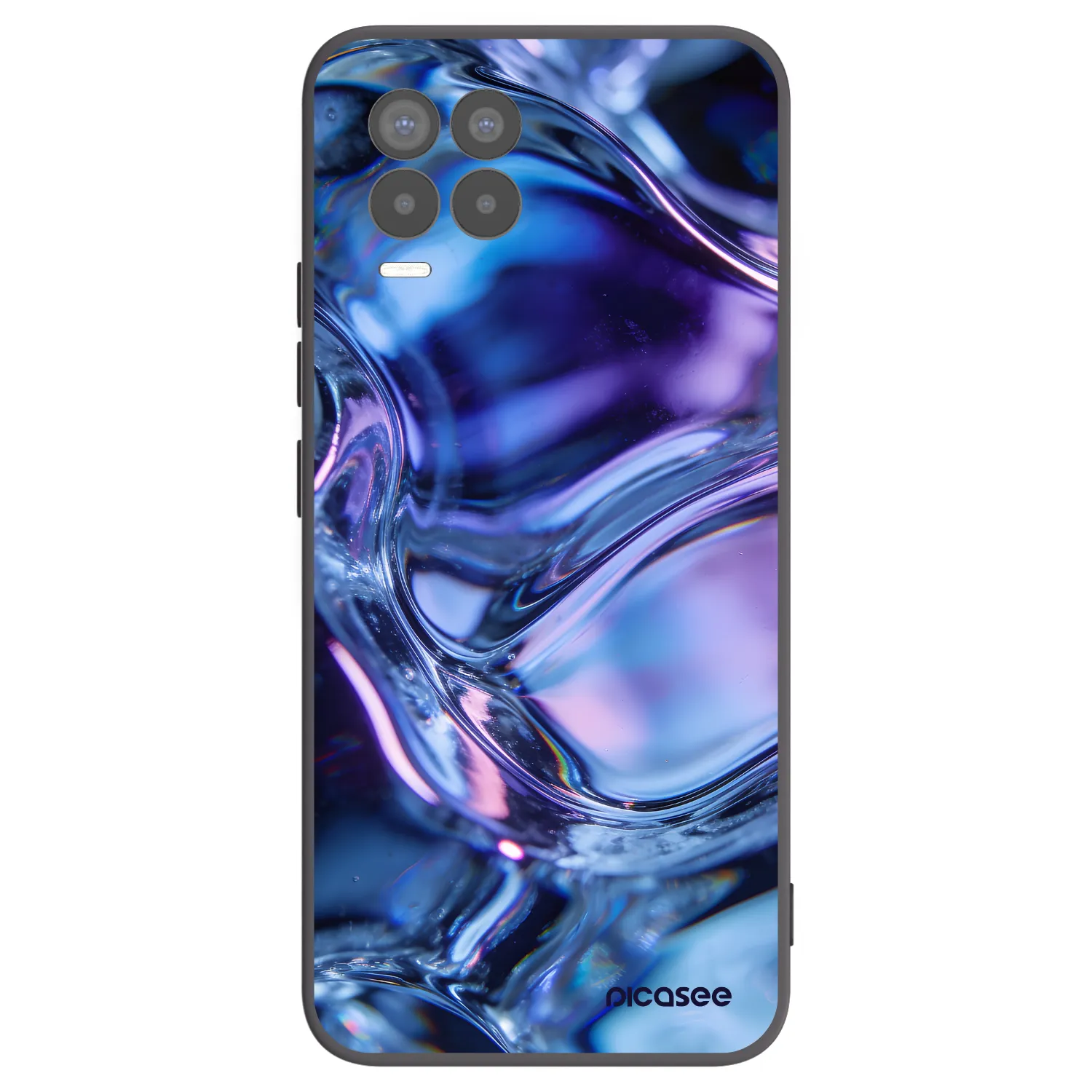 Picasee Μαύρη θήκη σιλικόνης για Realme 8 4G - Iris liquid