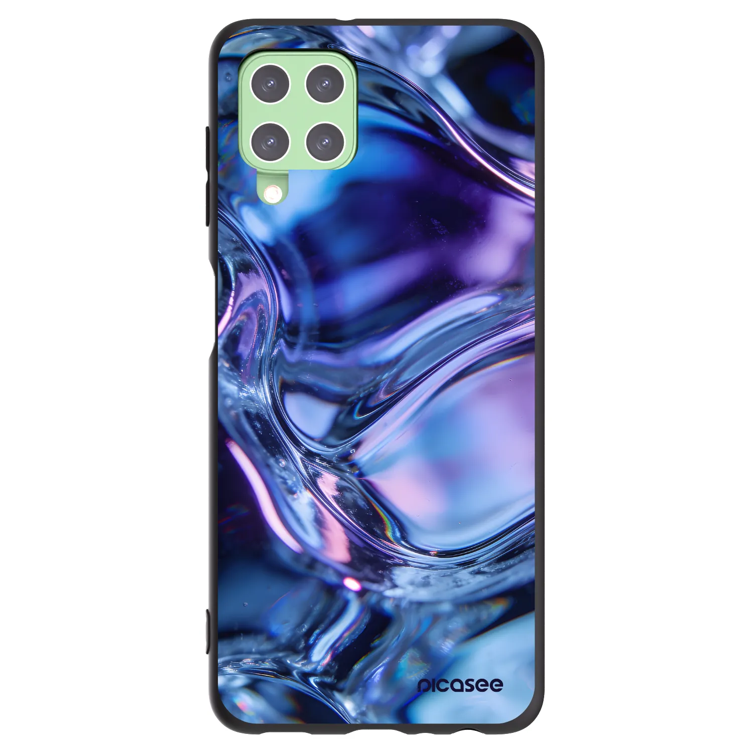 Picasee Μαύρη θήκη σιλικόνης για Samsung Galaxy A22 A225F 4G - Iris liquid