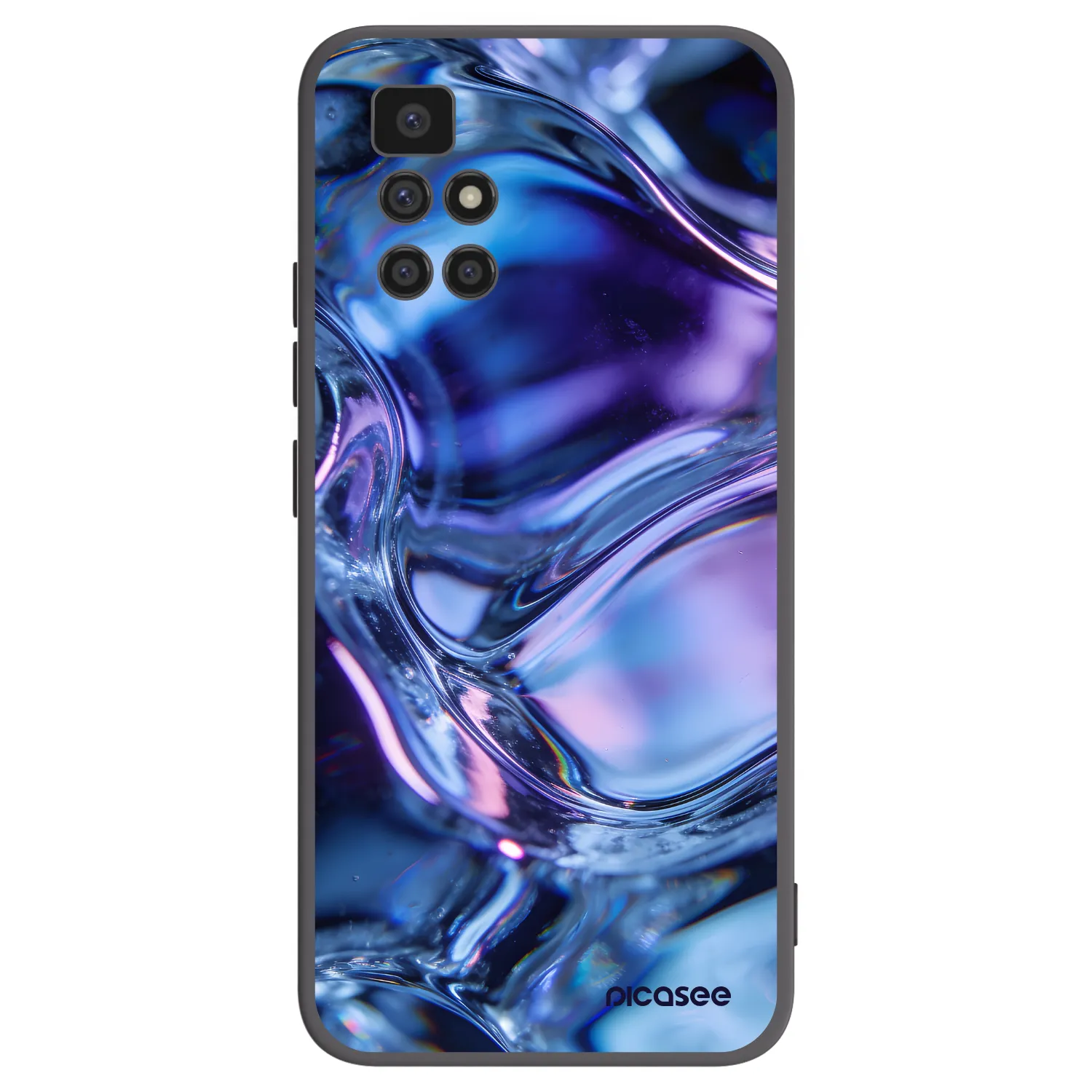 Picasee Μαύρη θήκη σιλικόνης για Xiaomi Redmi 10 - Iris liquid