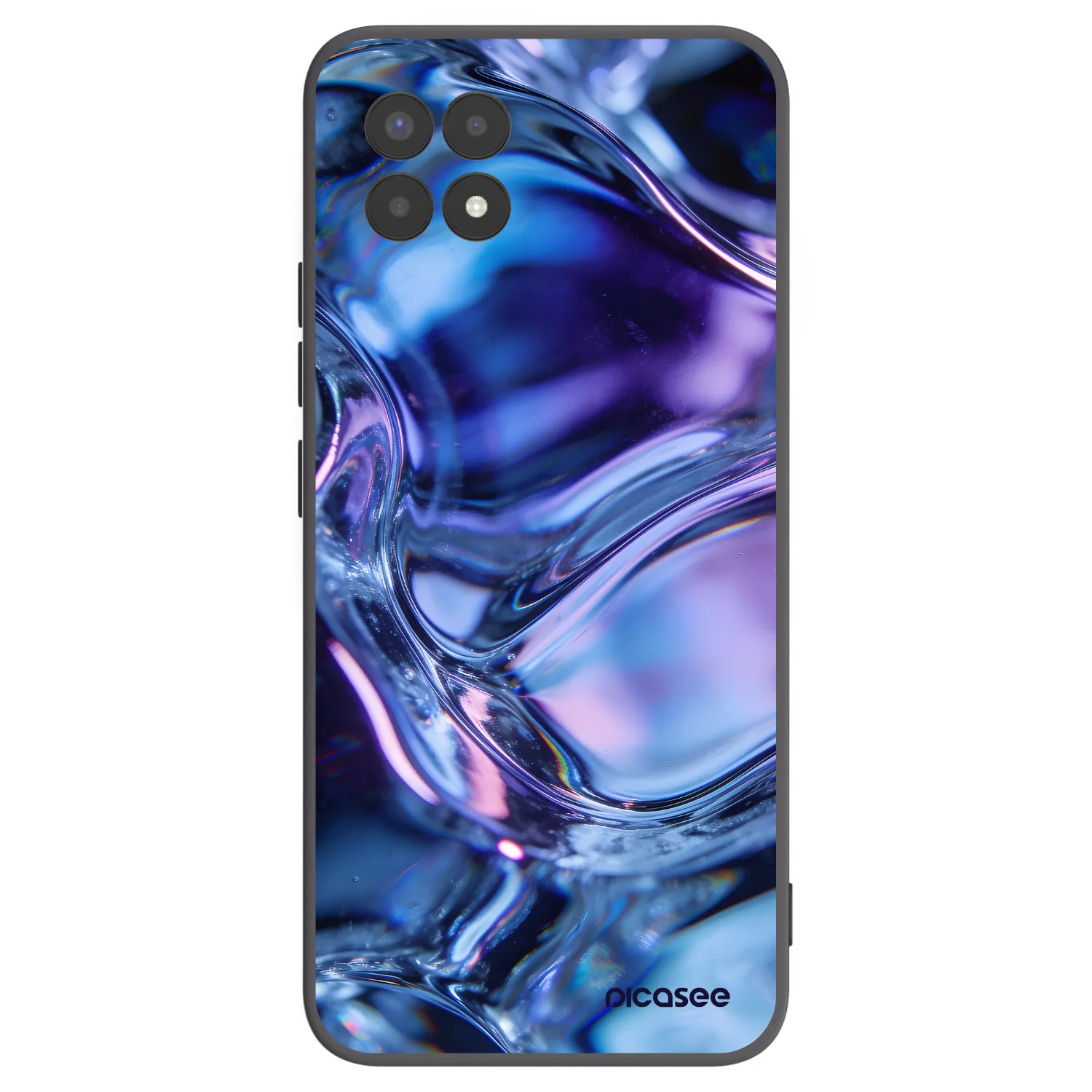 Picasee Μαύρη θήκη σιλικόνης για Realme 8i - Iris liquid