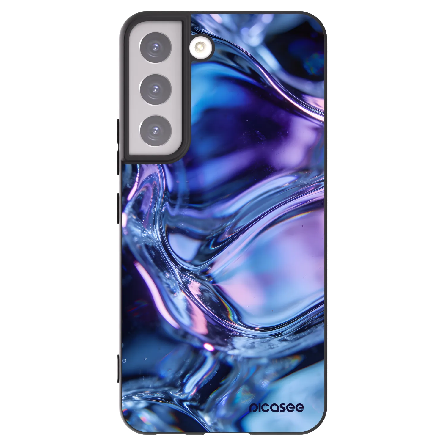 Picasee Μαύρη θήκη σιλικόνης για Samsung Galaxy S22 5G - Iris liquid
