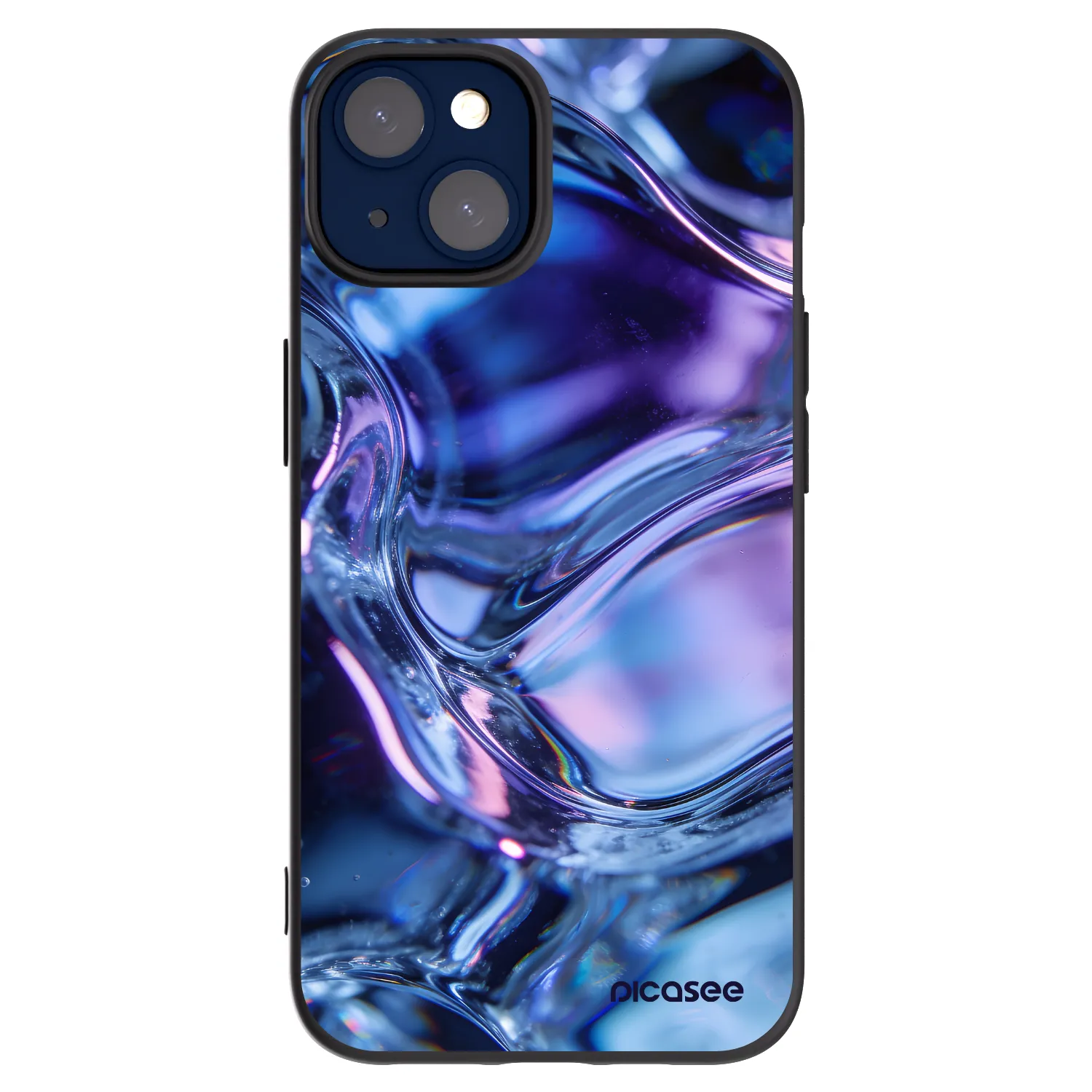 Picasee Μαύρη θήκη σιλικόνης για Apple iPhone 14 - Iris liquid
