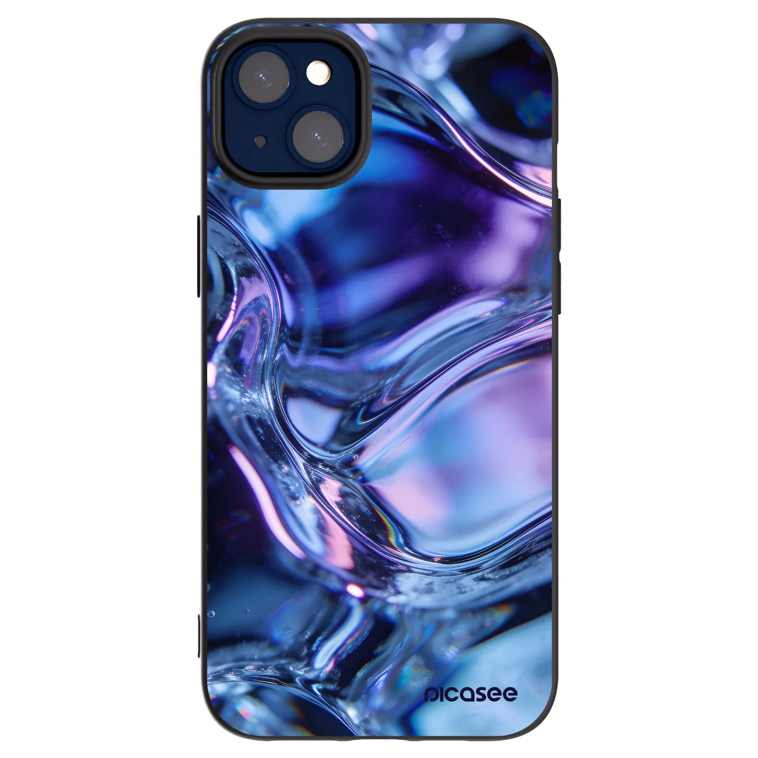 Picasee Μαύρη θήκη σιλικόνης για Apple iPhone 14 Plus - Iris liquid