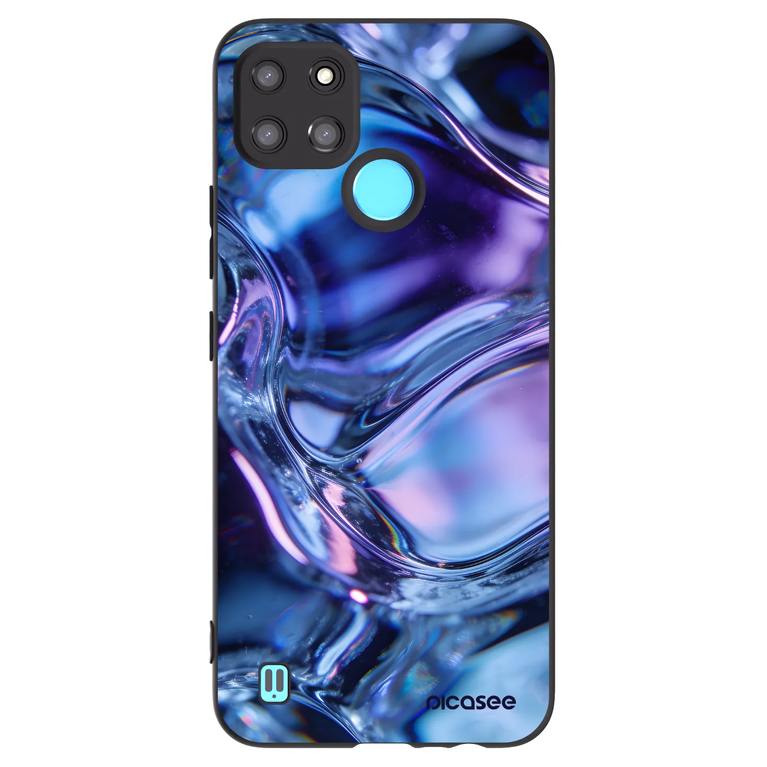 Picasee Μαύρη θήκη σιλικόνης για Realme C21Y - Iris liquid