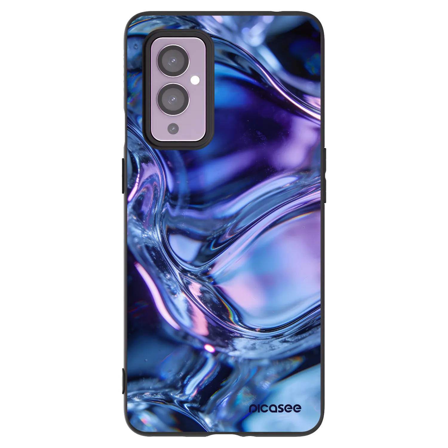 Picasee Μαύρη θήκη σιλικόνης για OnePlus 9 - Iris liquid