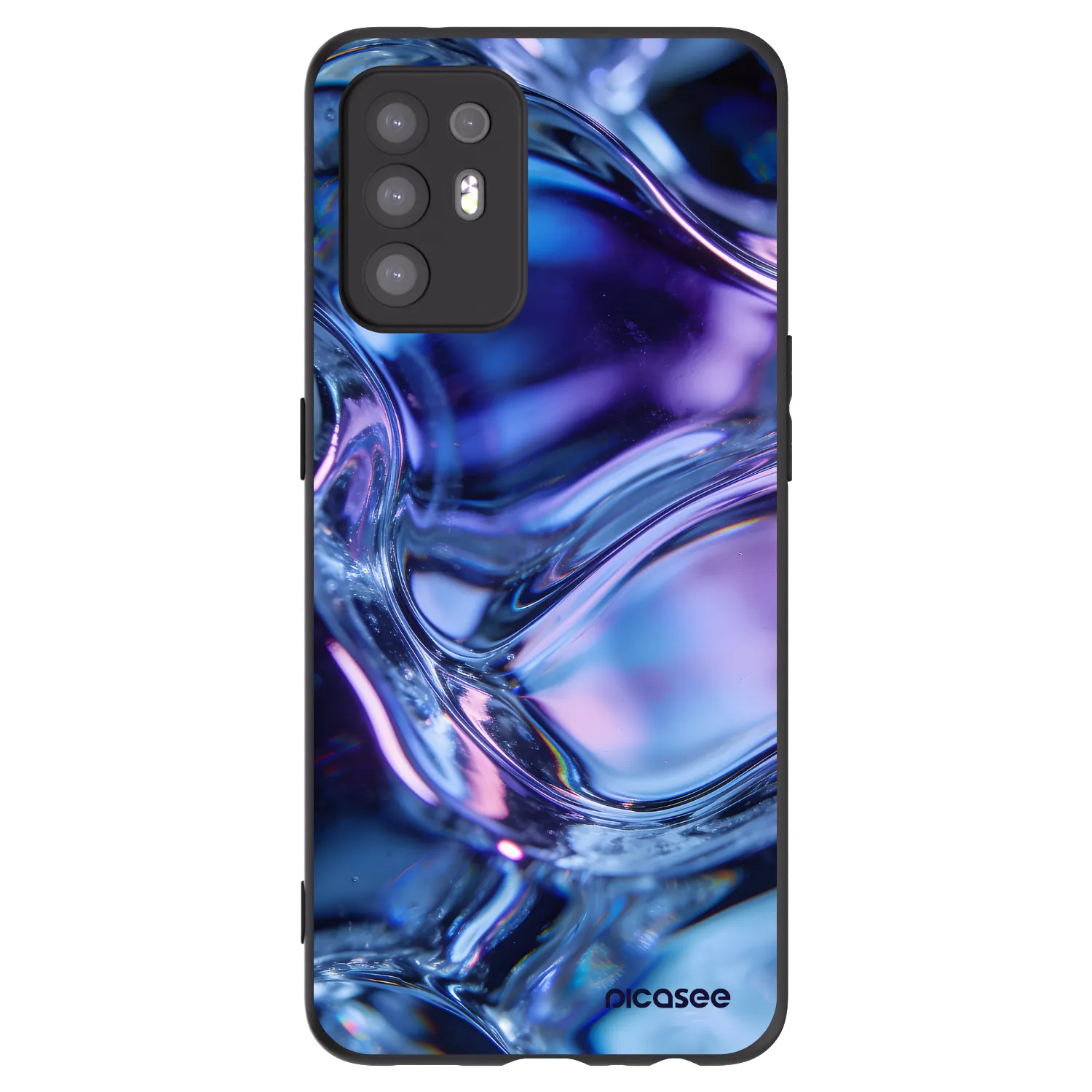 Picasee Μαύρη θήκη σιλικόνης για OPPO A94 5G - Iris liquid