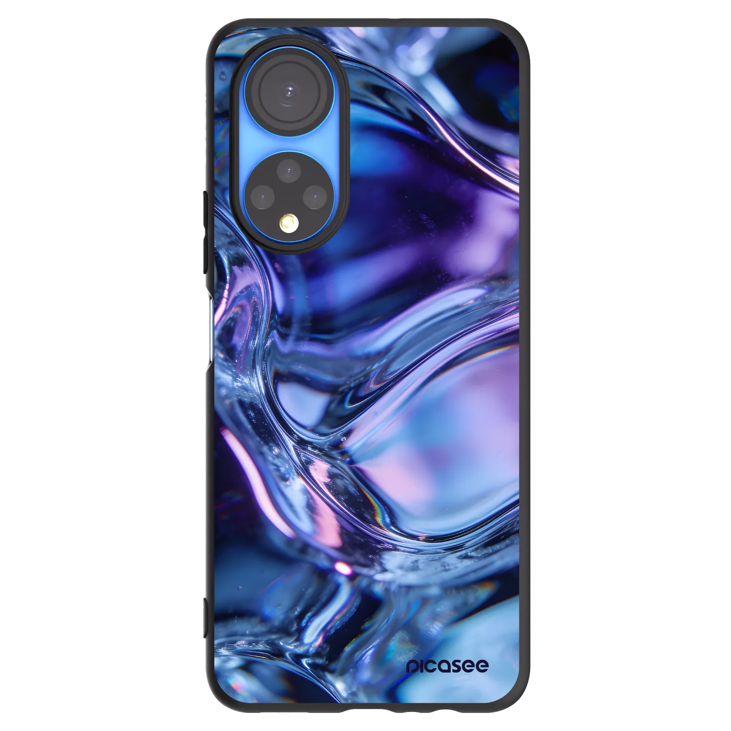 Picasee Μαύρη θήκη σιλικόνης για Honor X7 - Iris liquid