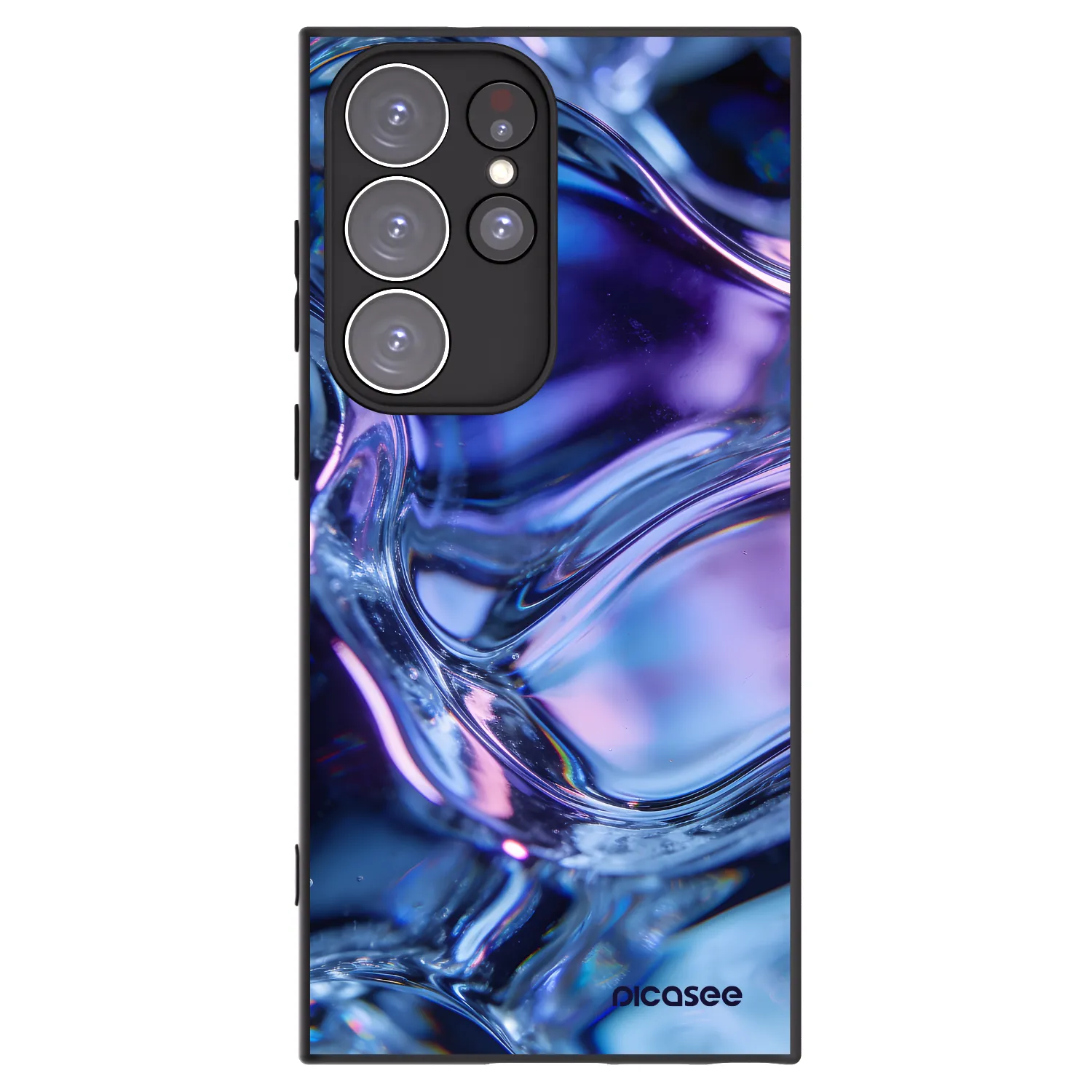 Picasee Μαύρη θήκη σιλικόνης για Samsung Galaxy S23 Ultra 5G - Iris liquid