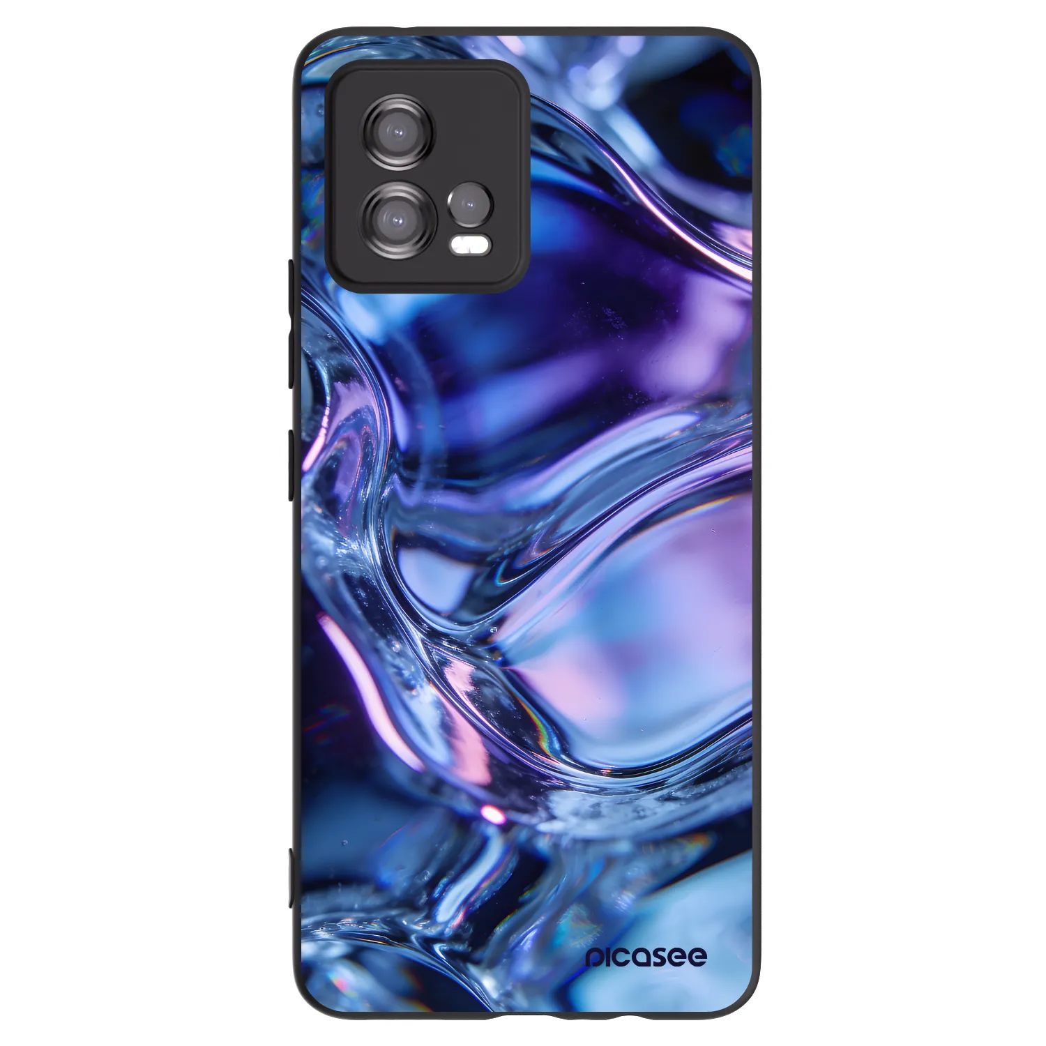 Picasee Μαύρη θήκη σιλικόνης για Motorola Moto G72 - Iris liquid