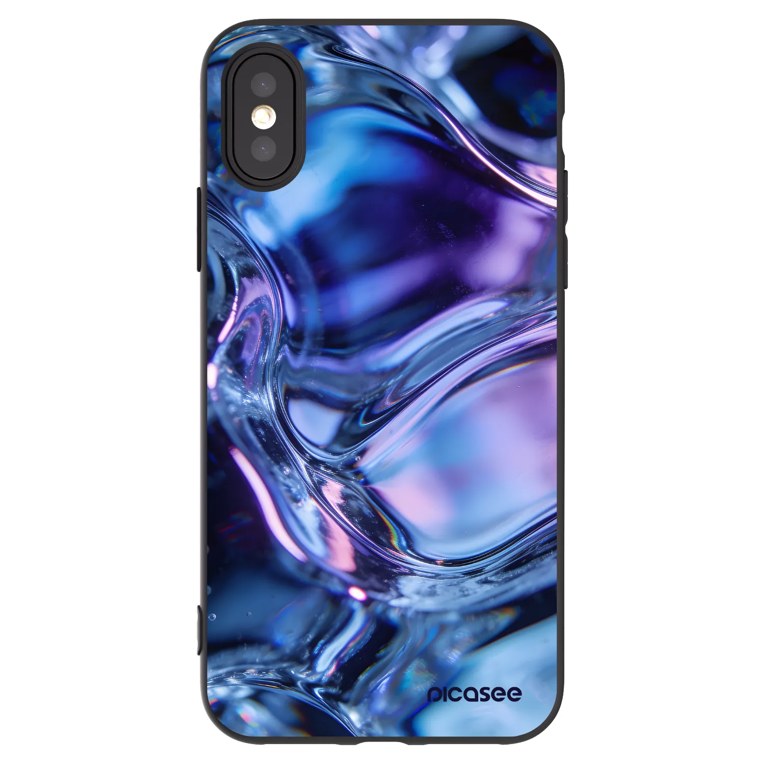 Picasee Μαύρη θήκη σιλικόνης για Apple iPhone X/XS - Iris liquid